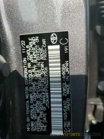 13 Photograph of a damaged car JTDKAMFP1N3227706 TOYOTA PRIUS 2022