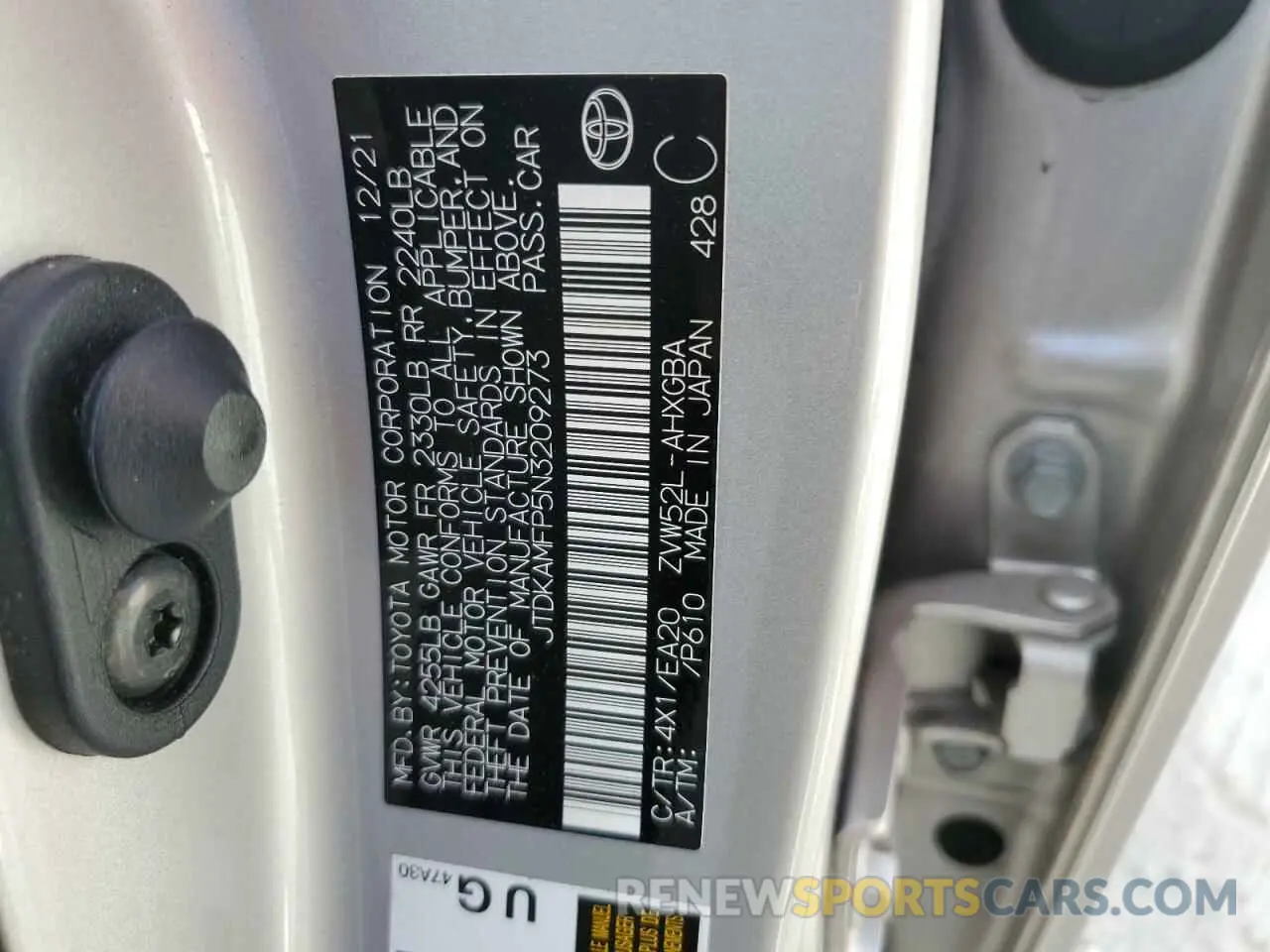 13 Photograph of a damaged car JTDKAMFP5N3209273 TOYOTA PRIUS 2022
