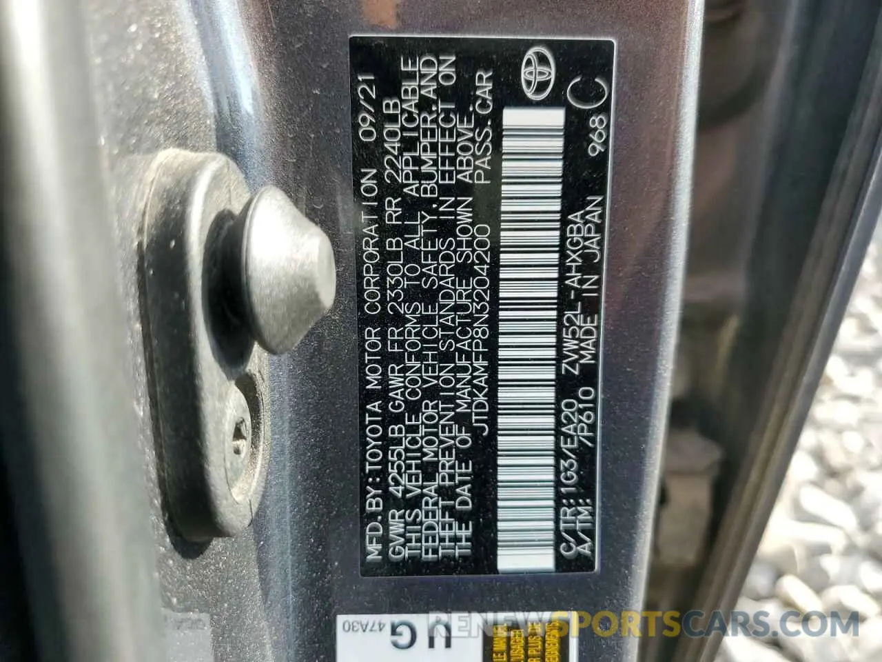 14 Photograph of a damaged car JTDKAMFP8N3204200 TOYOTA PRIUS 2022
