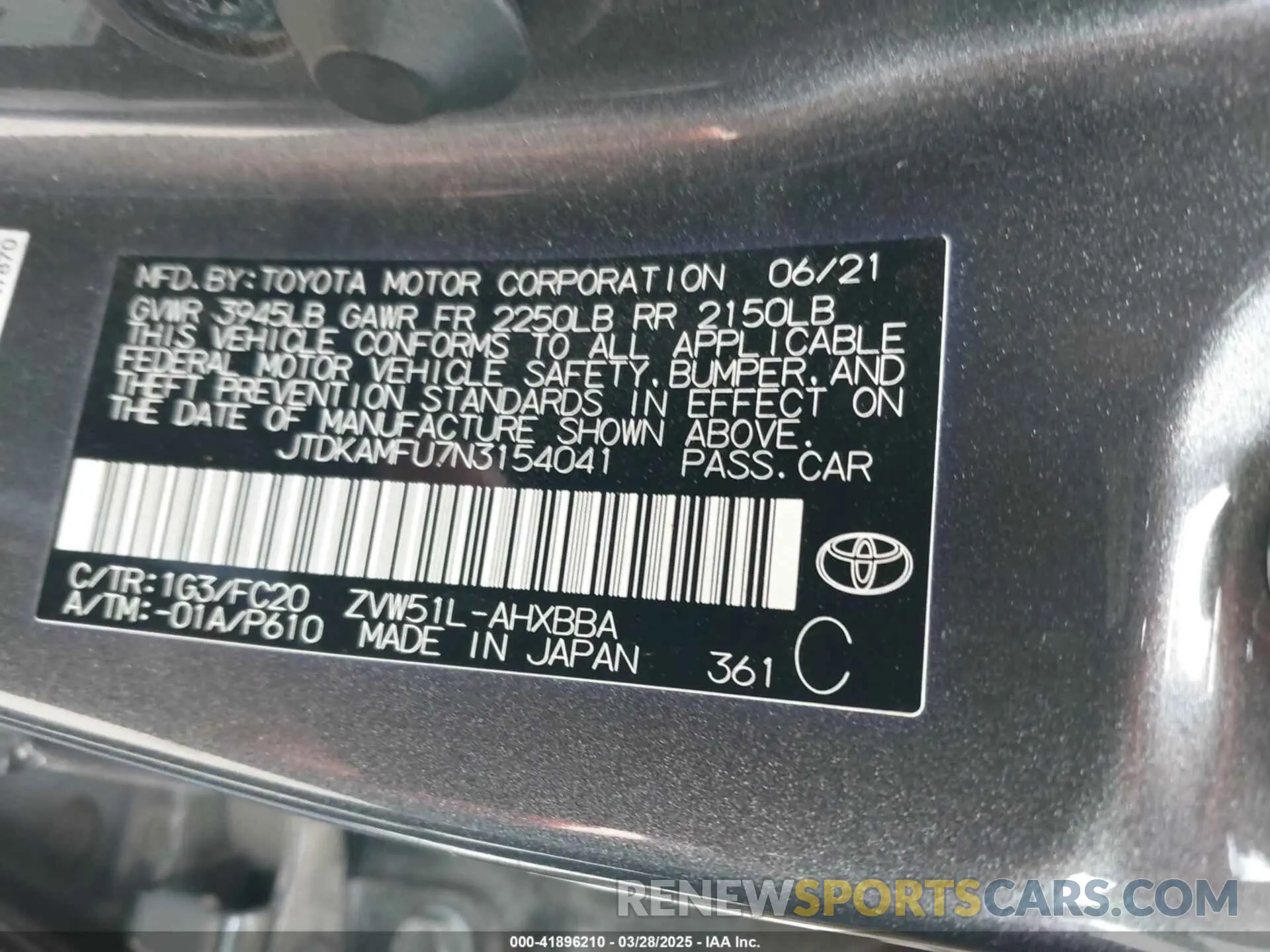 9 Photograph of a damaged car JTDKAMFU7N3154041 TOYOTA PRIUS 2022
