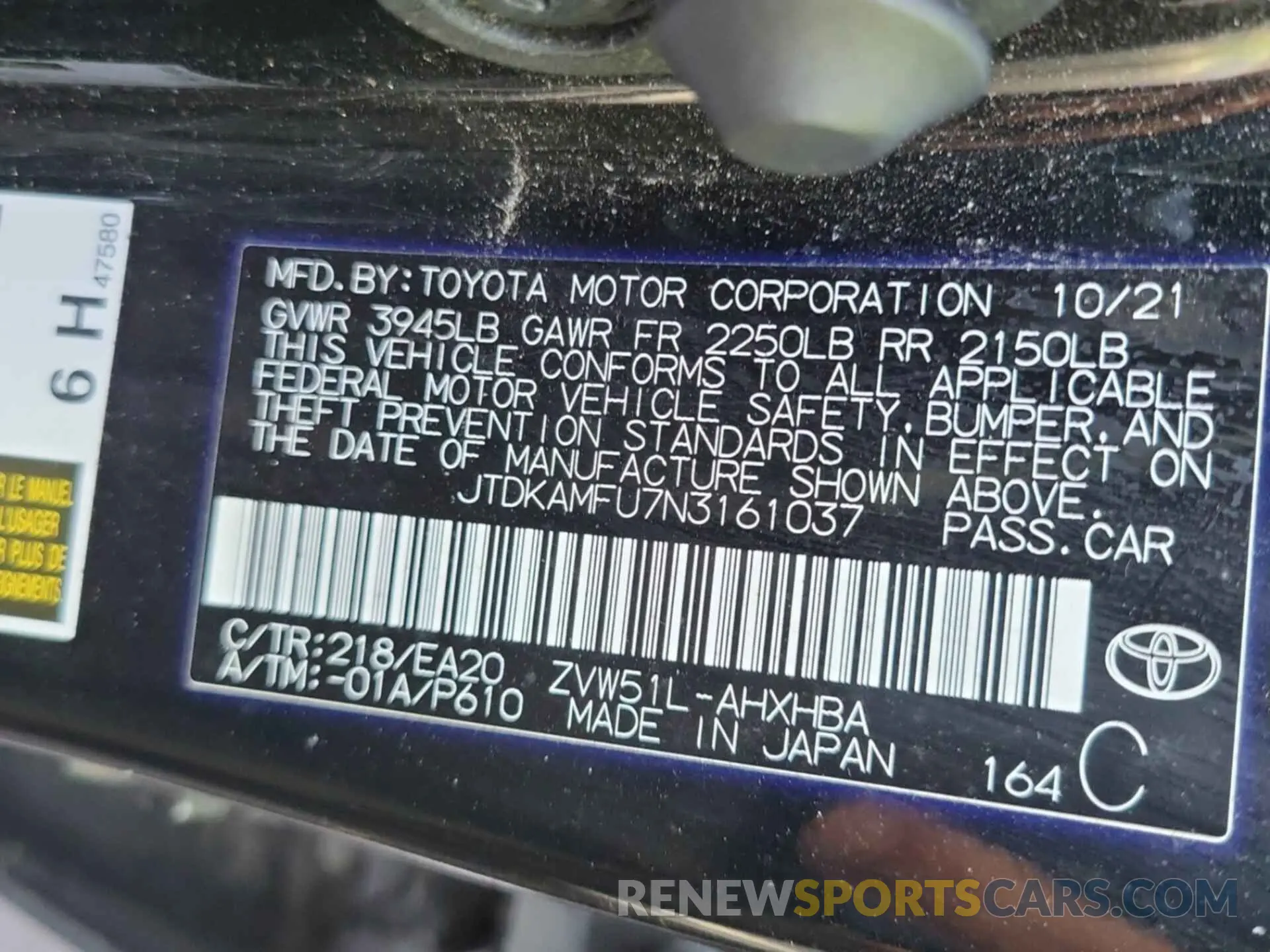 29 Photograph of a damaged car JTDKAMFU7N3161037 TOYOTA PRIUS 2022