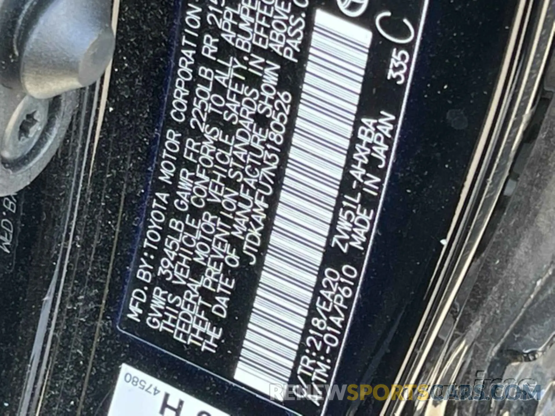 20 Photograph of a damaged car JTDKAMFU7N3180526 TOYOTA PRIUS 2022