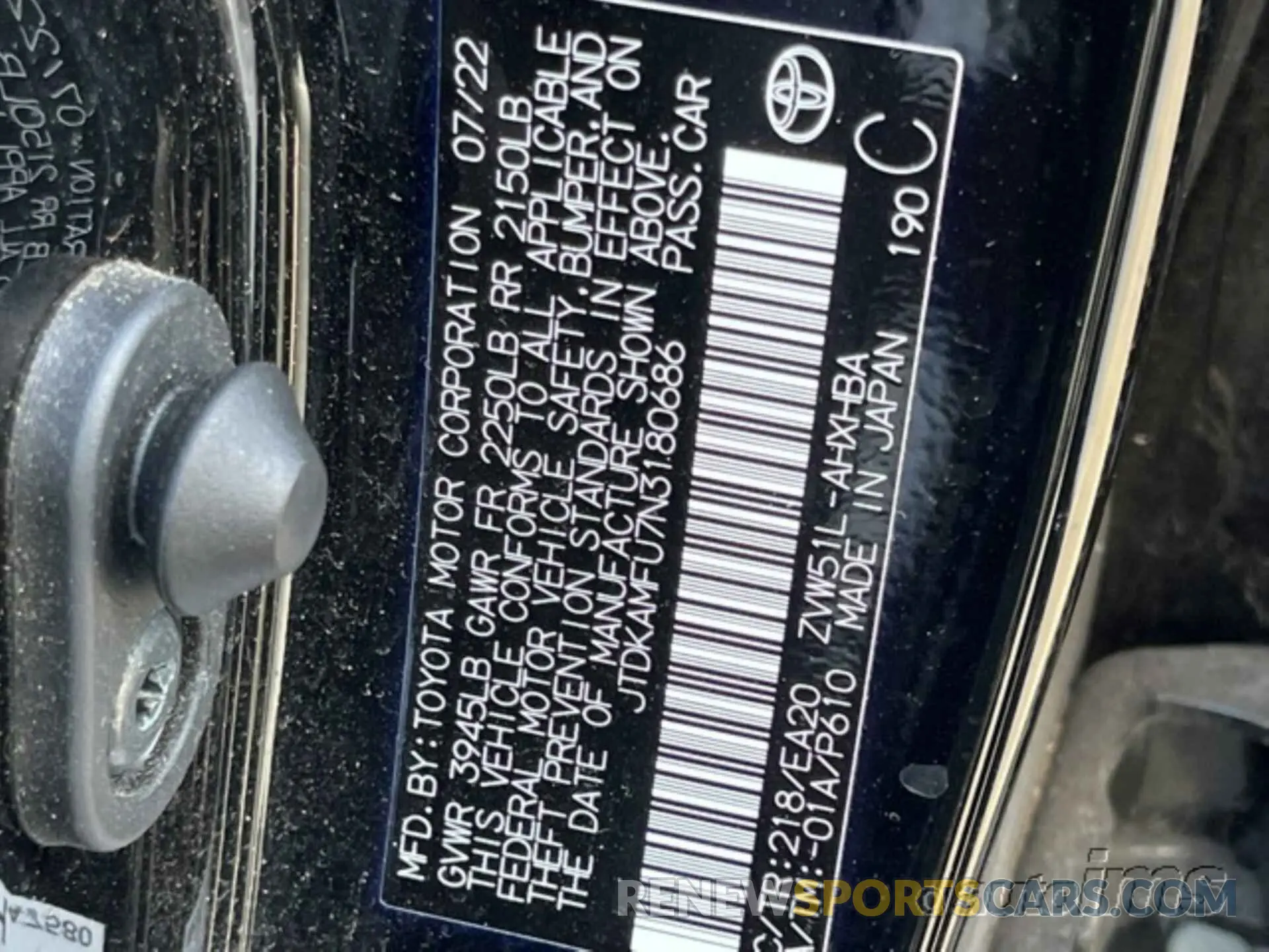 7 Photograph of a damaged car JTDKAMFU7N3180686 TOYOTA PRIUS 2022