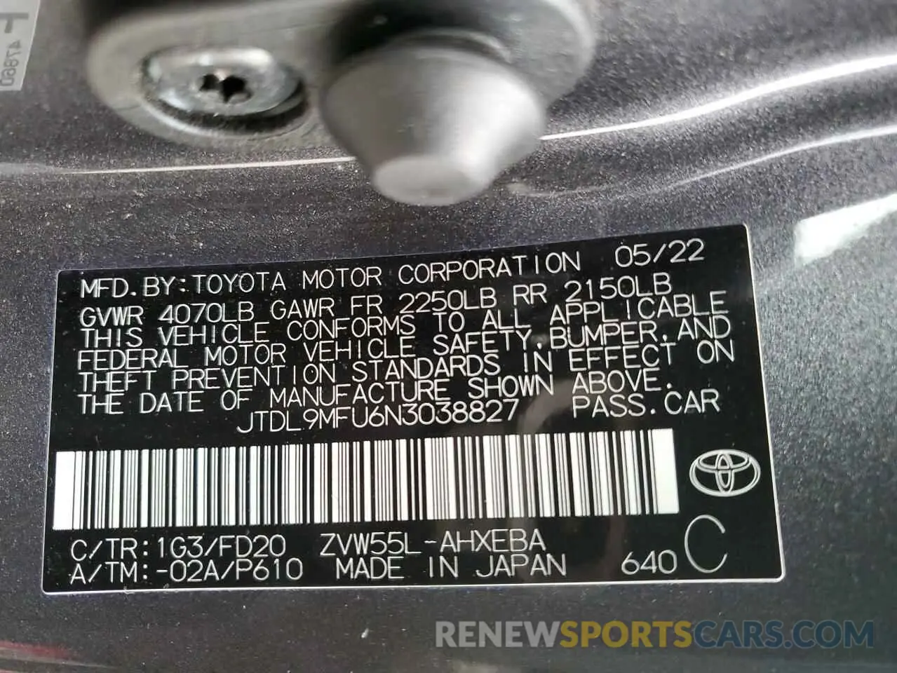 12 Photograph of a damaged car JTDL9MFU6N3038827 TOYOTA PRIUS 2022