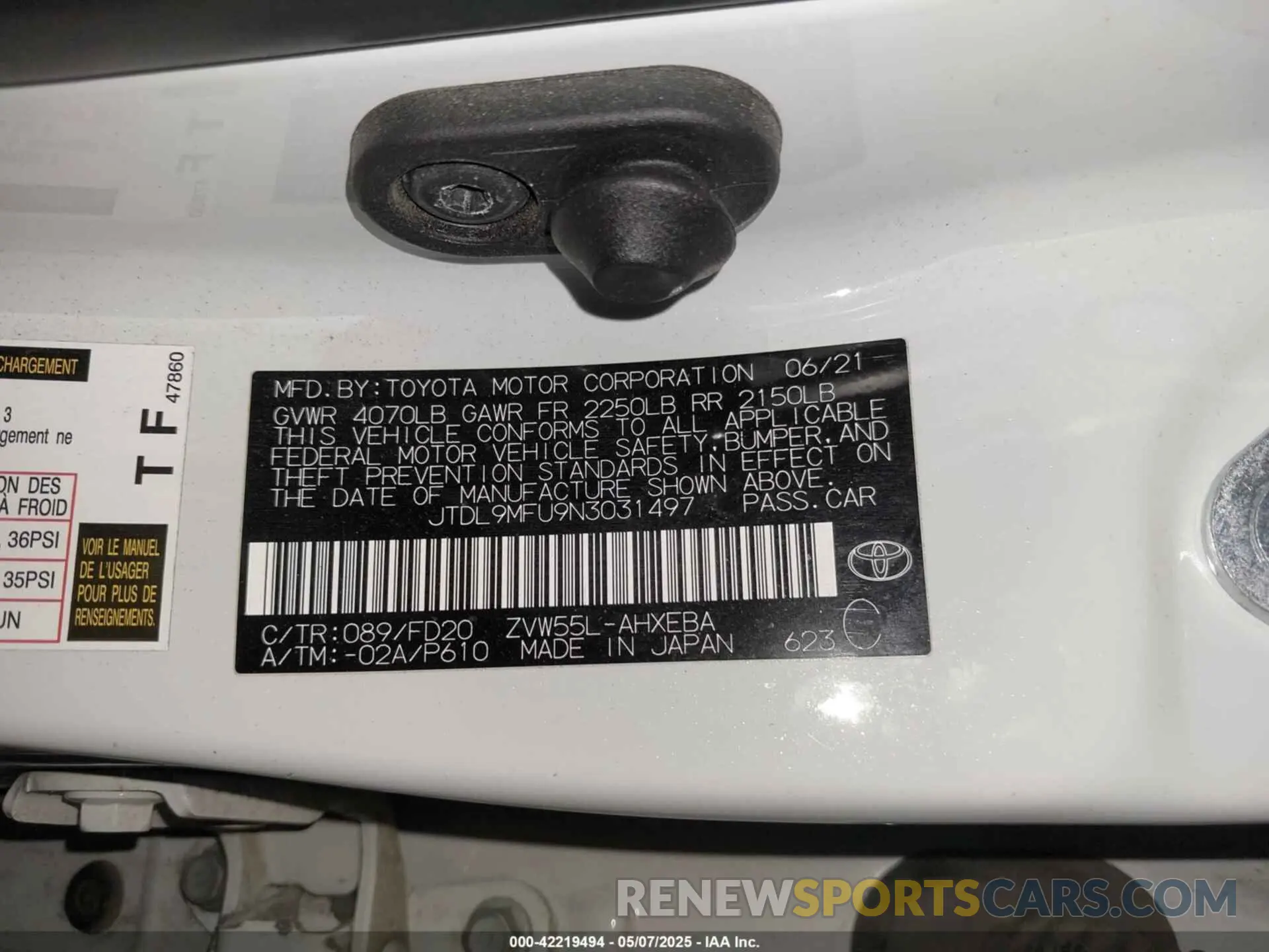 9 Photograph of a damaged car JTDL9MFU9N3031497 TOYOTA PRIUS 2022