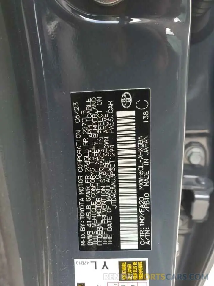13 Photograph of a damaged car JTDACAAU3P3011294 TOYOTA PRIUS 2023