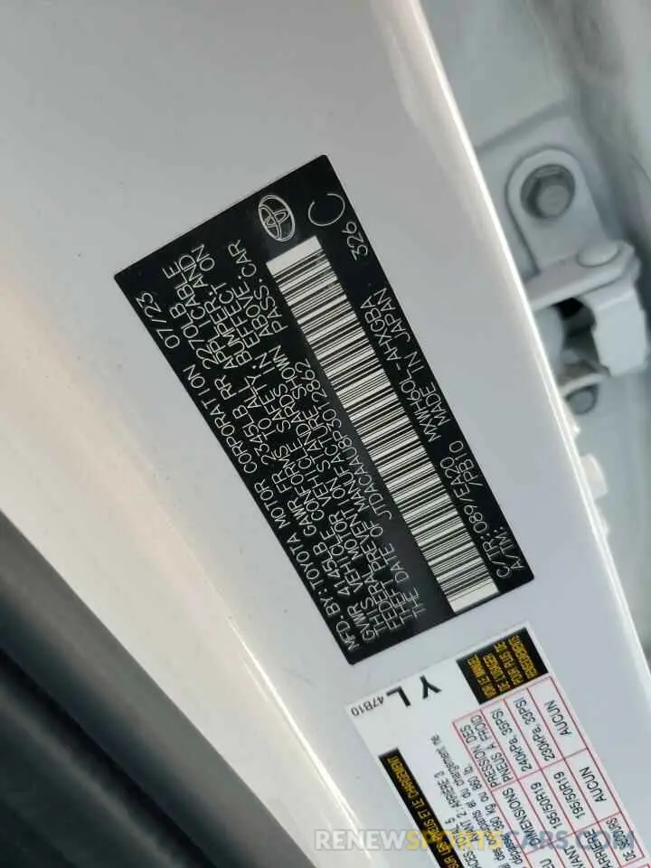 13 Photograph of a damaged car JTDACAAU8P3012862 TOYOTA PRIUS 2023