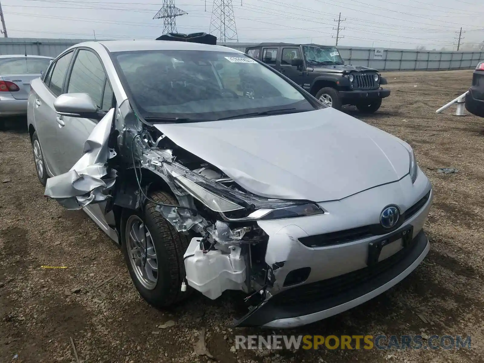 1 Photograph of a damaged car JTDKARFU6L3109487 TOYOTA PRIUS L 2020