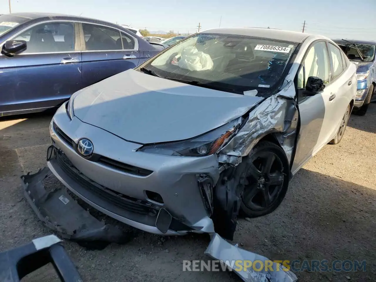 1 Photograph of a damaged car JTDKAMFU1N3176598 TOYOTA PRIUS NIGH 2022