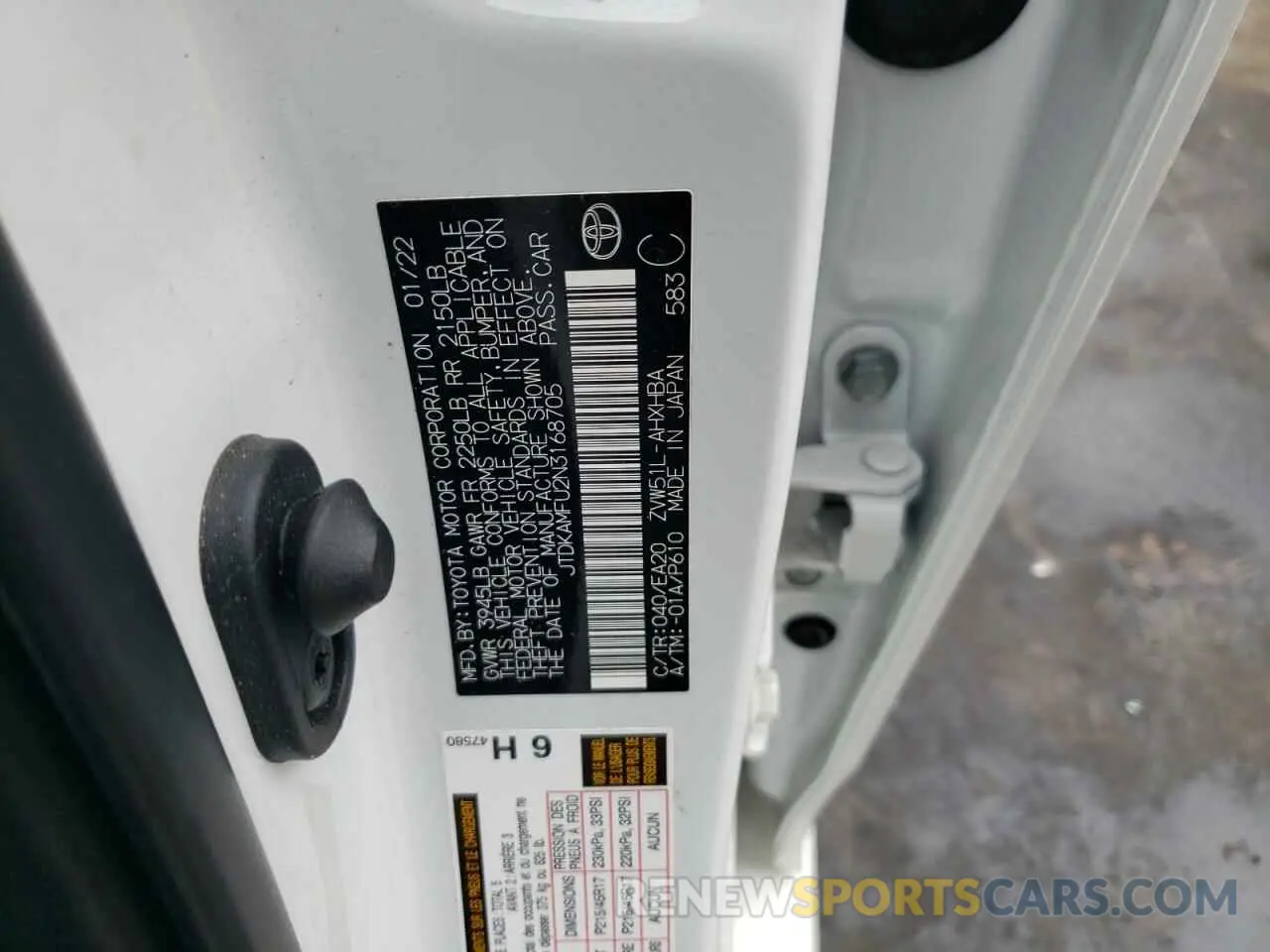 12 Photograph of a damaged car JTDKAMFU2N3168705 TOYOTA PRIUS NIGH 2022
