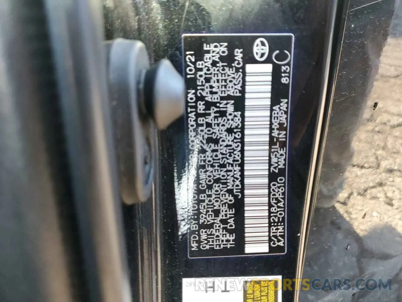 13 Photograph of a damaged car JTDKAMFU6N3161384 TOYOTA PRIUS NIGH 2022
