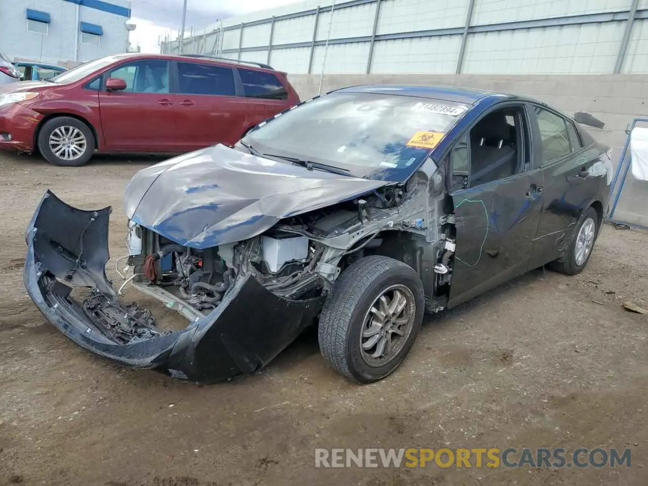 1 Photograph of a damaged car JTDKAMFU7N3177769 TOYOTA PRIUS NIGH 2022