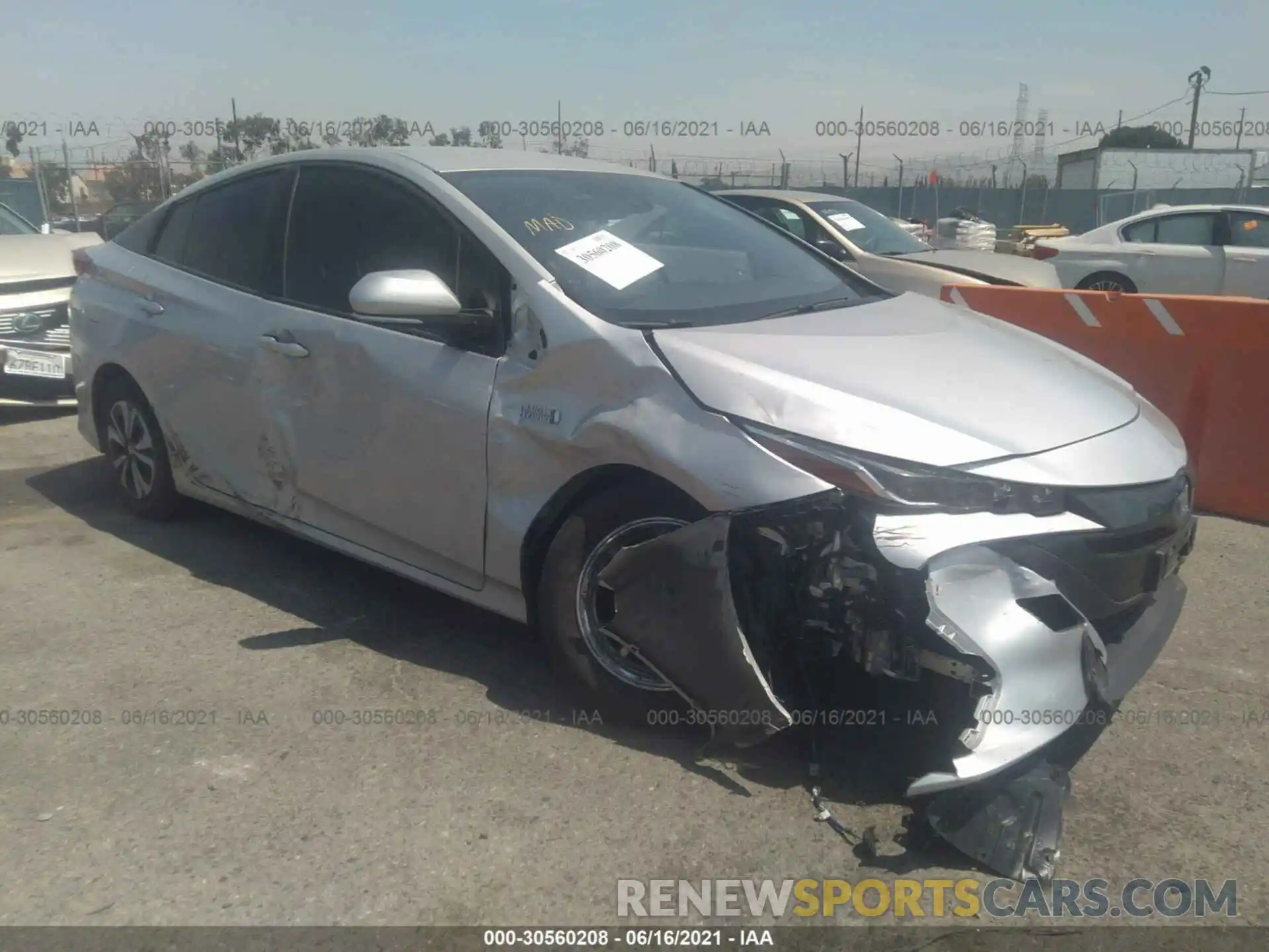 1 Photograph of a damaged car JTDKARFP2K3106255 TOYOTA PRIUS PRIME 2019