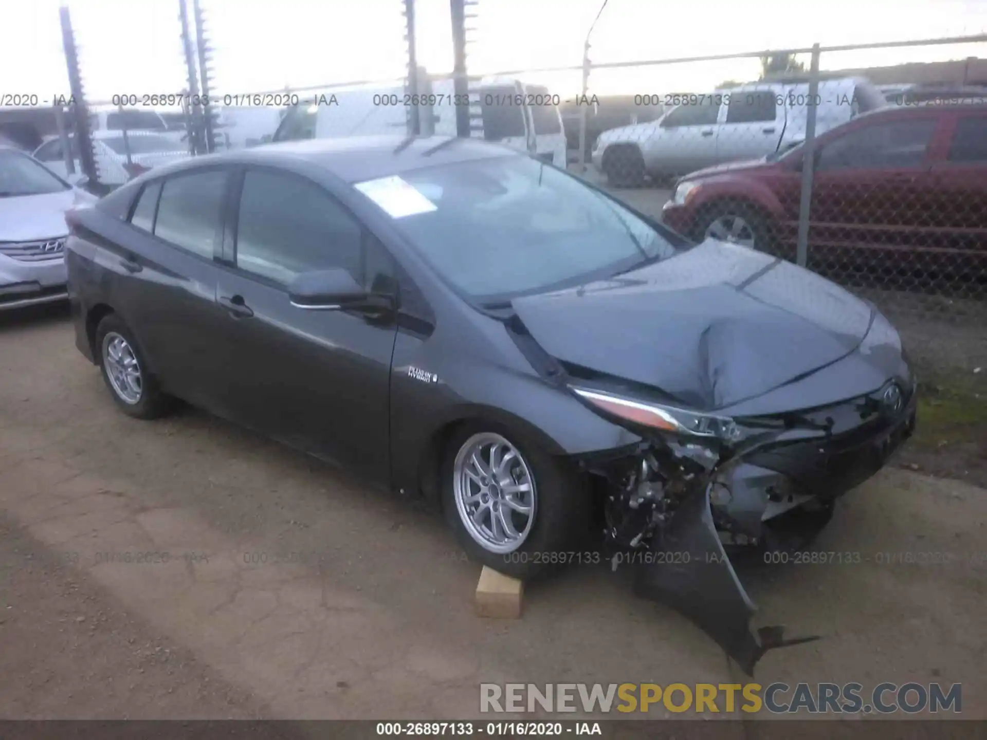 1 Photograph of a damaged car JTDKARFPXK3116550 TOYOTA PRIUS PRIME 2019