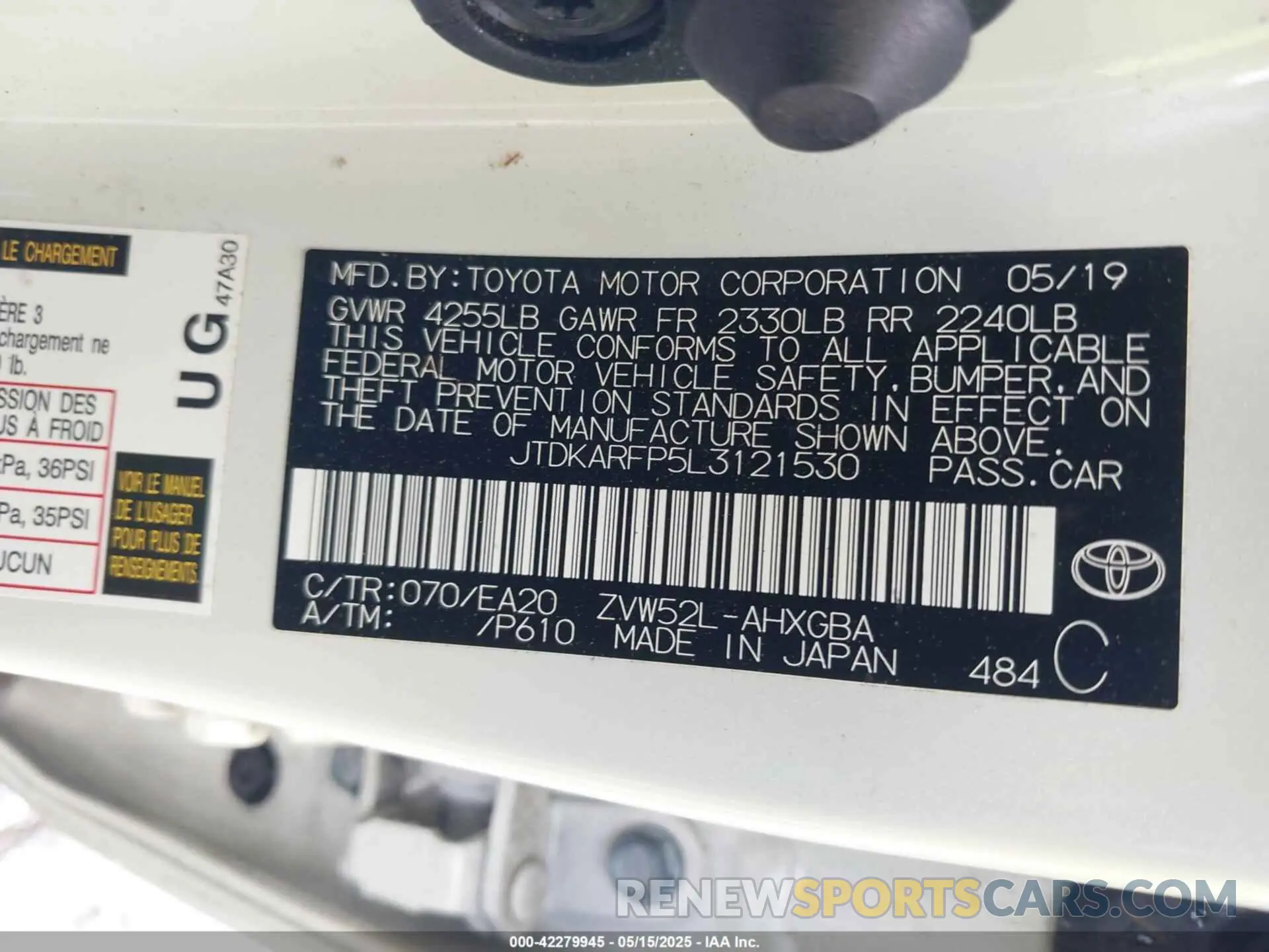9 Photograph of a damaged car JTDKARFP5L3121530 TOYOTA PRIUS PRIME 2020