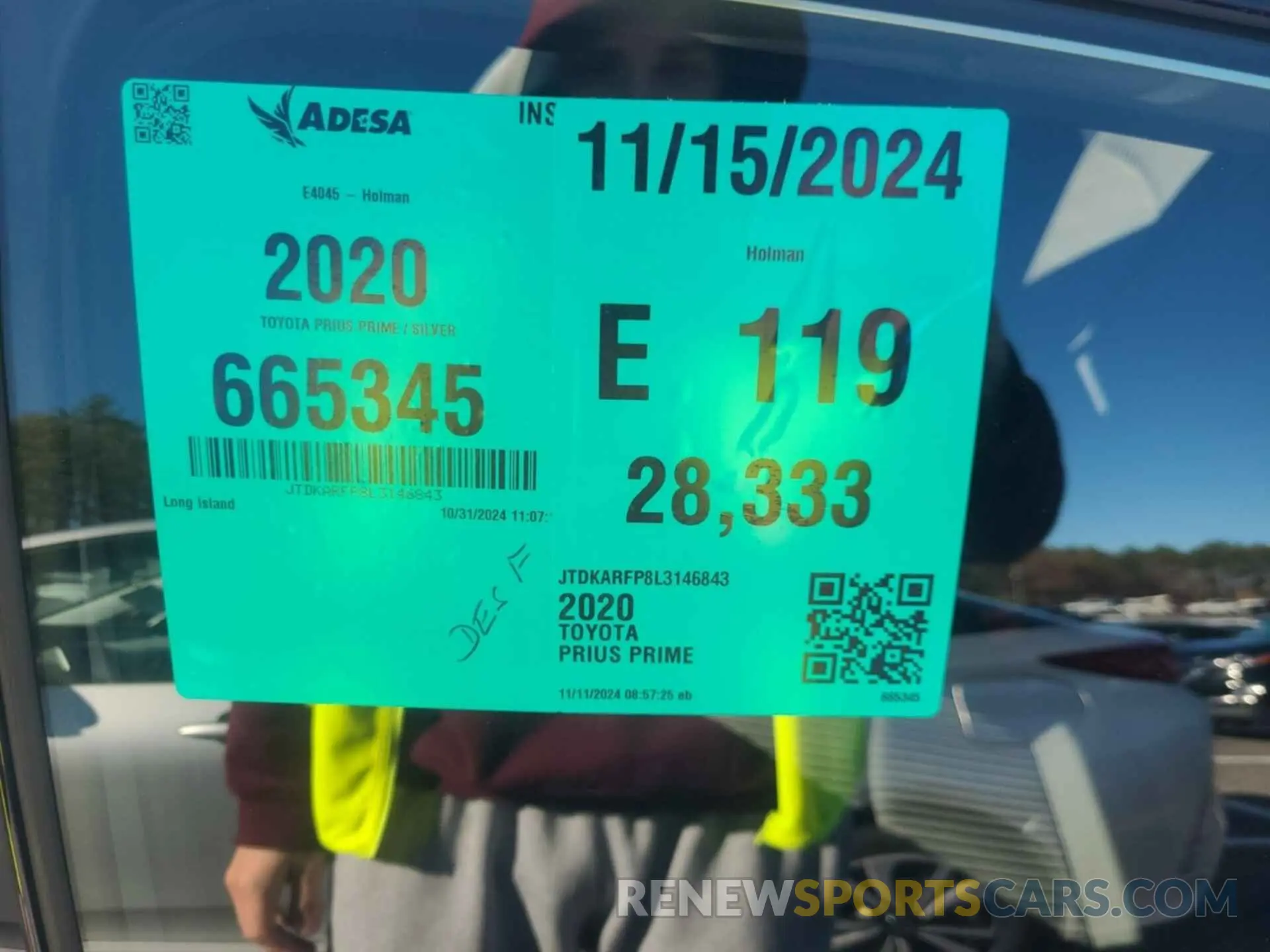 22 Photograph of a damaged car JTDKARFP8L3146843 TOYOTA PRIUS PRIME 2020