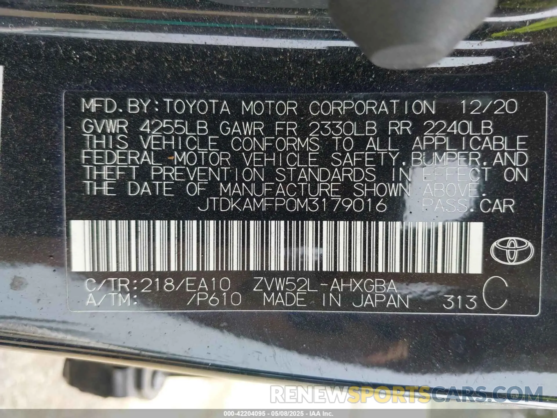 9 Photograph of a damaged car JTDKAMFP0M3179016 TOYOTA PRIUS PRIME 2021