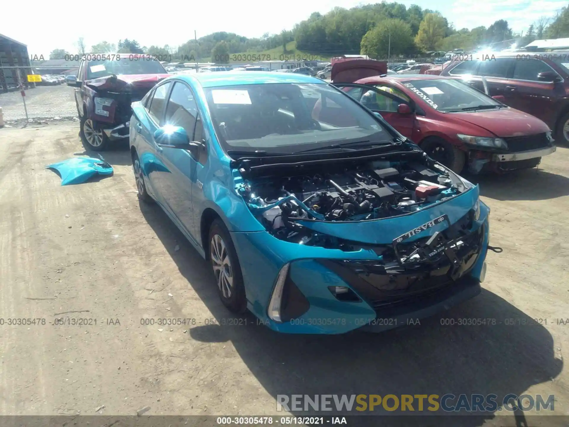 1 Photograph of a damaged car JTDKAMFPXM3173658 TOYOTA PRIUS PRIME 2021