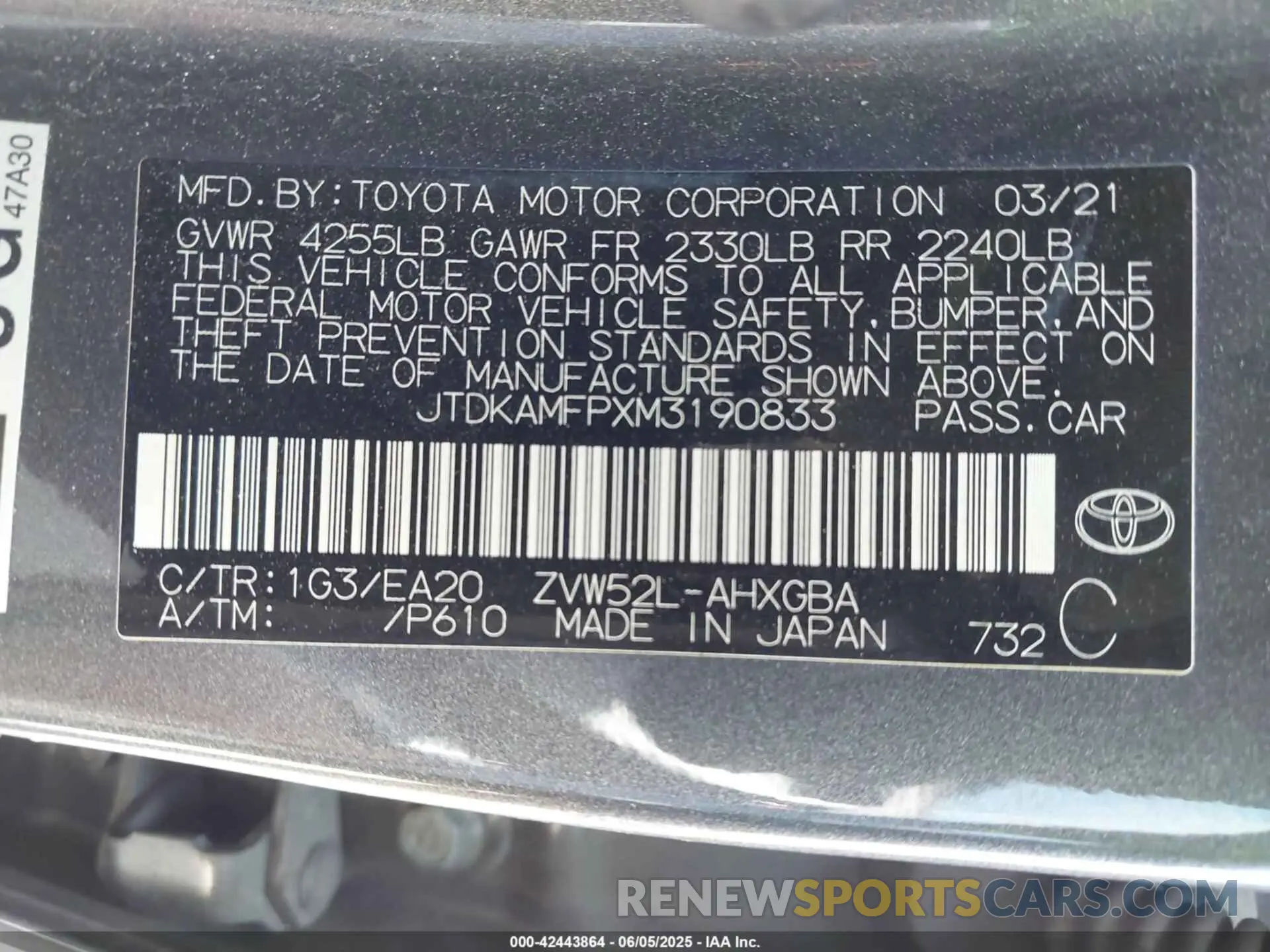 9 Photograph of a damaged car JTDKAMFPXM3190833 TOYOTA PRIUS PRIME 2021