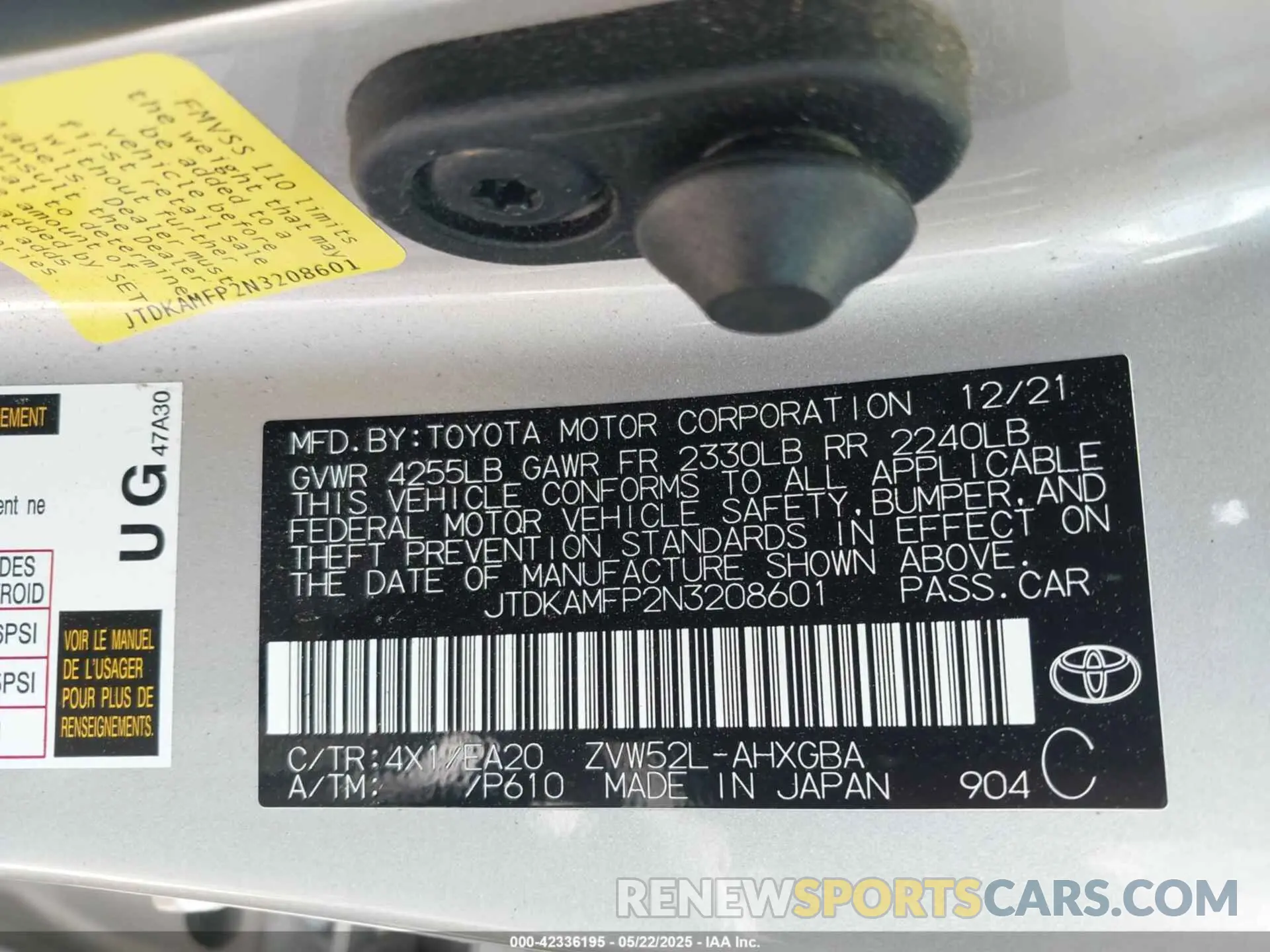 9 Photograph of a damaged car JTDKAMFP2N3208601 TOYOTA PRIUS PRIME 2022