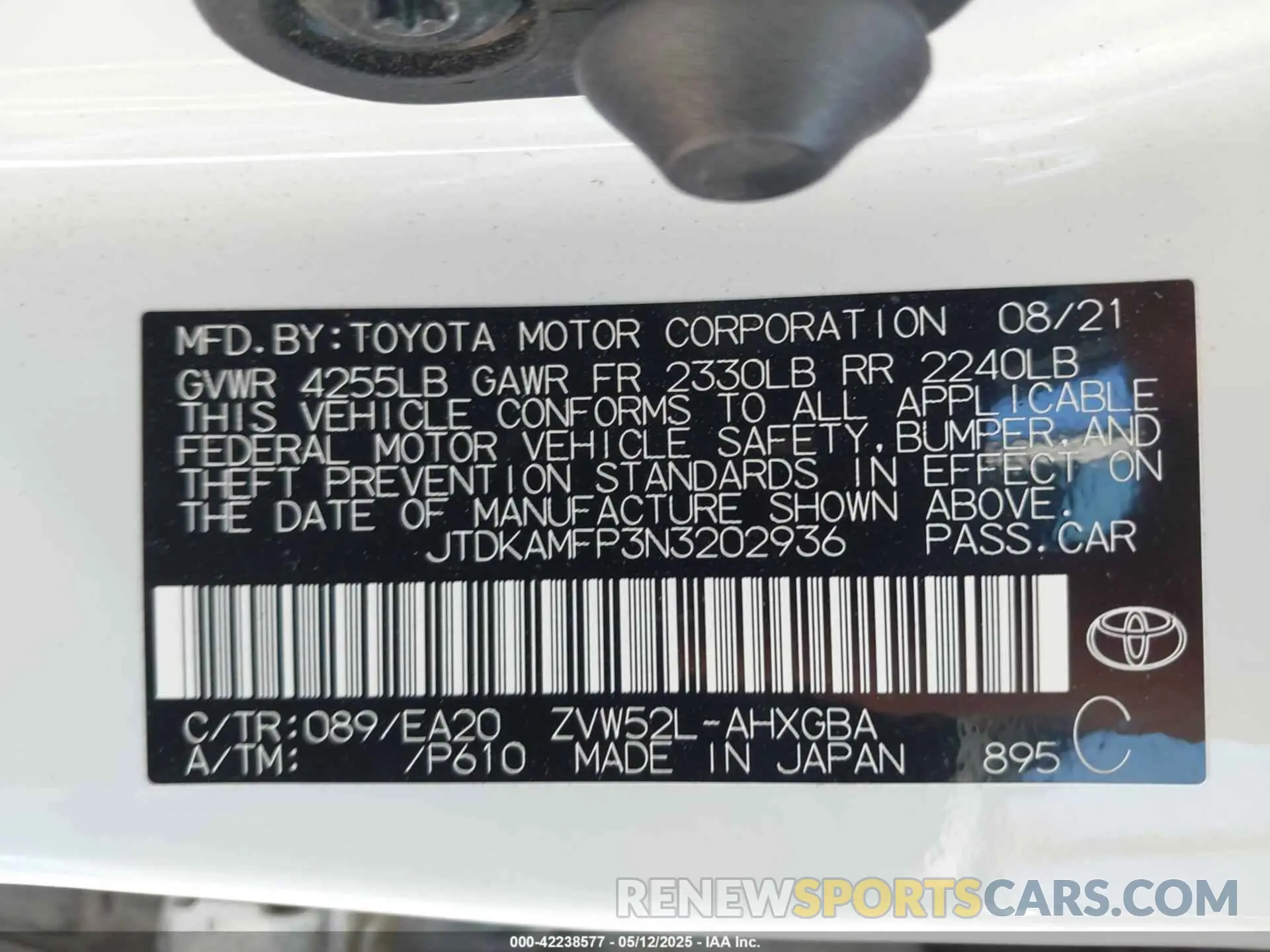 9 Photograph of a damaged car JTDKAMFP3N3202936 TOYOTA PRIUS PRIME 2022