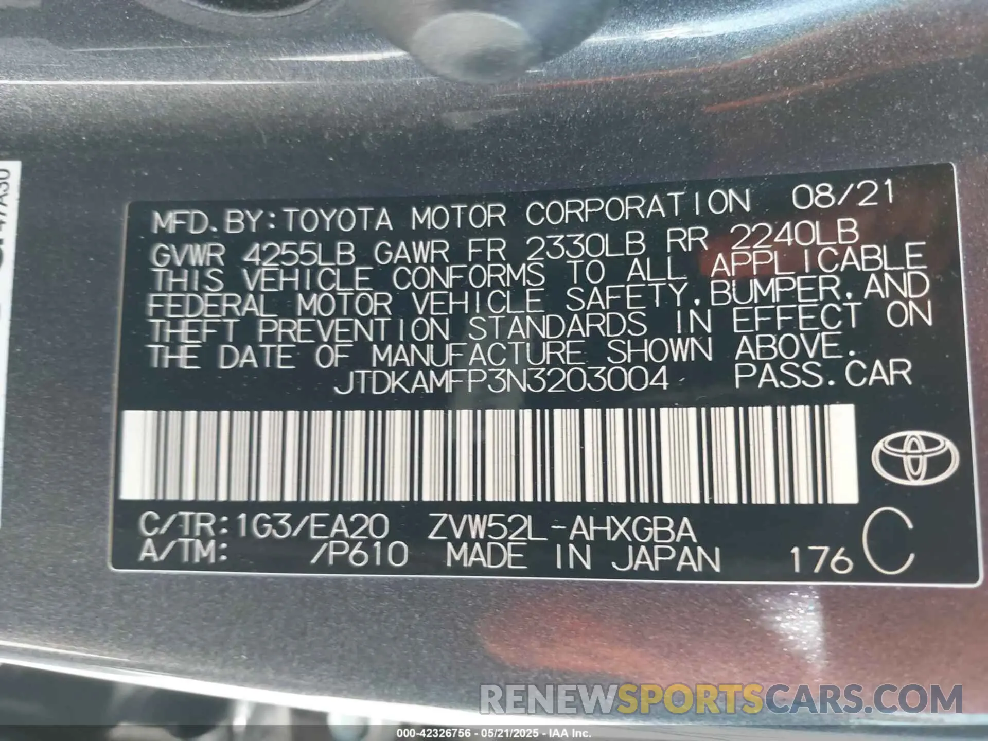 9 Photograph of a damaged car JTDKAMFP3N3203004 TOYOTA PRIUS PRIME 2022