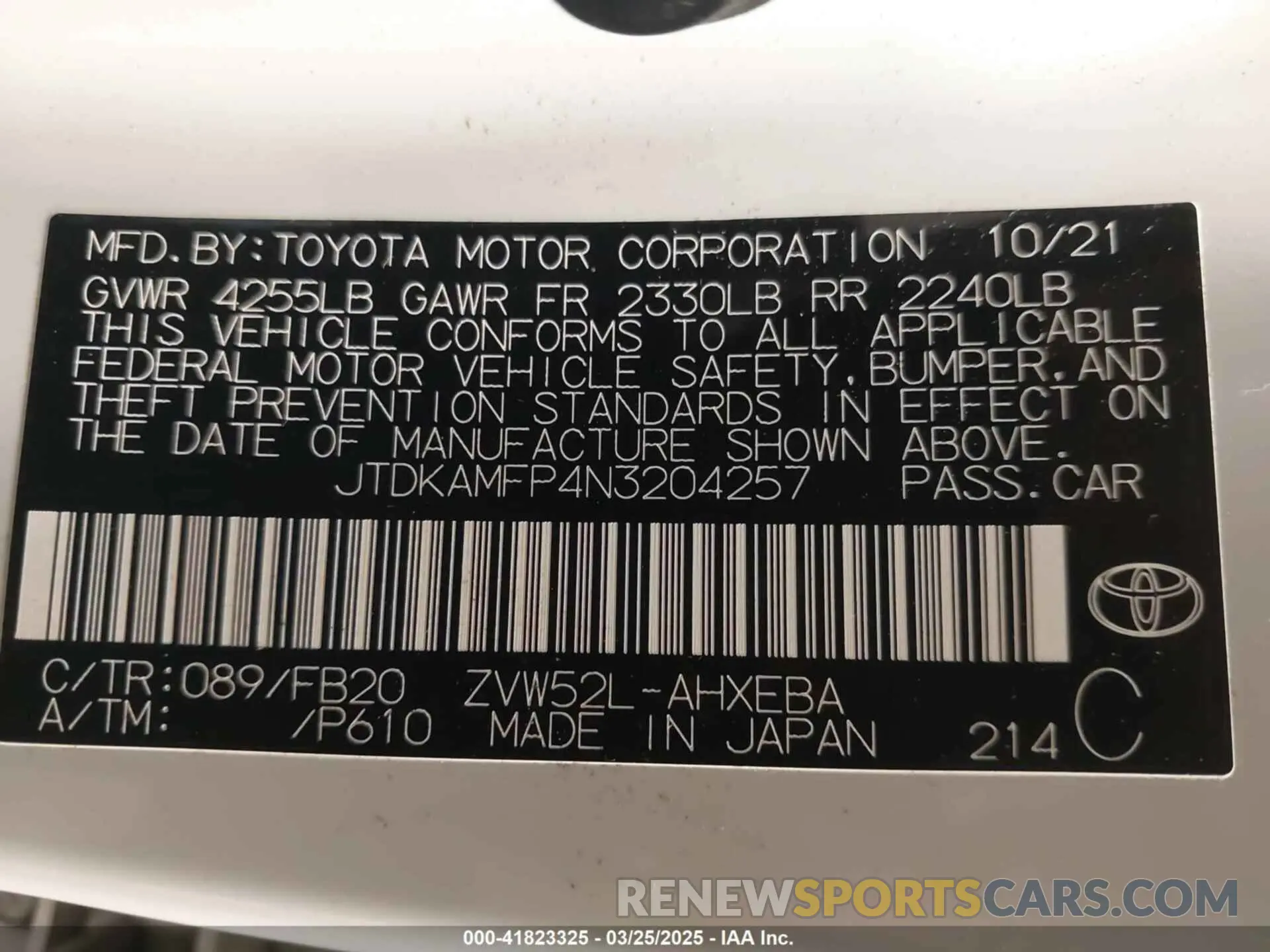 9 Photograph of a damaged car JTDKAMFP4N3204257 TOYOTA PRIUS PRIME 2022