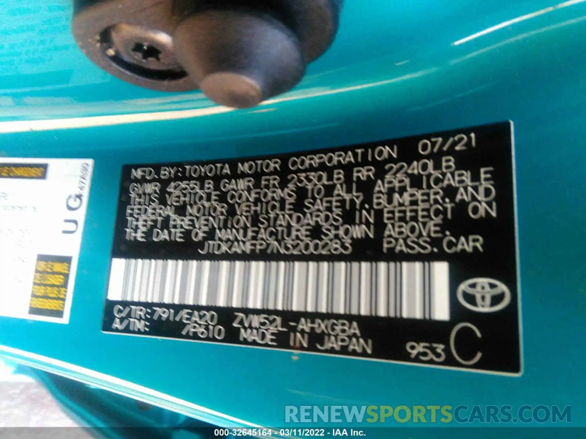 9 Photograph of a damaged car JTDKAMFP7N3200283 TOYOTA PRIUS PRIME 2022