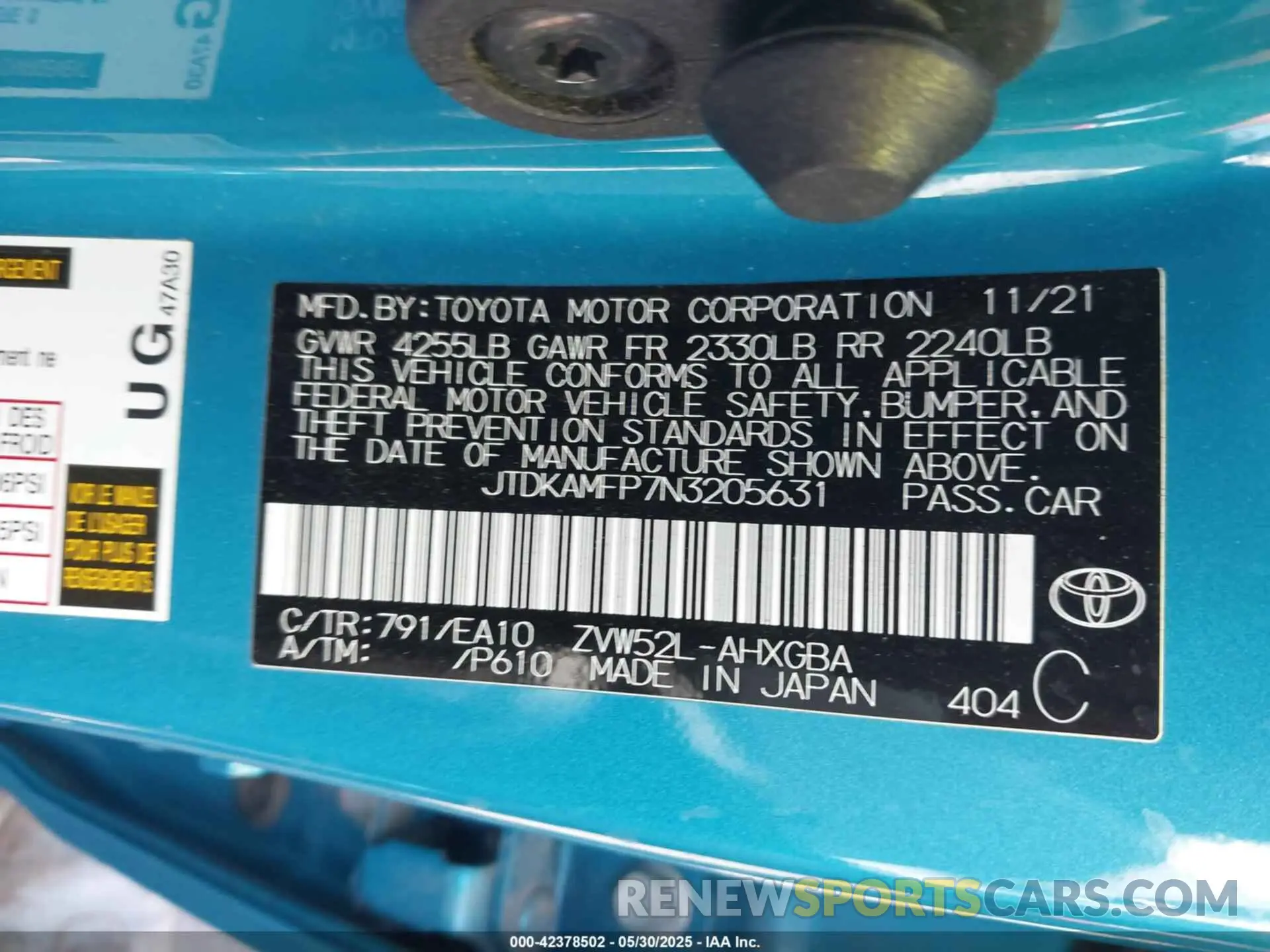 9 Photograph of a damaged car JTDKAMFP7N3205631 TOYOTA PRIUS PRIME 2022