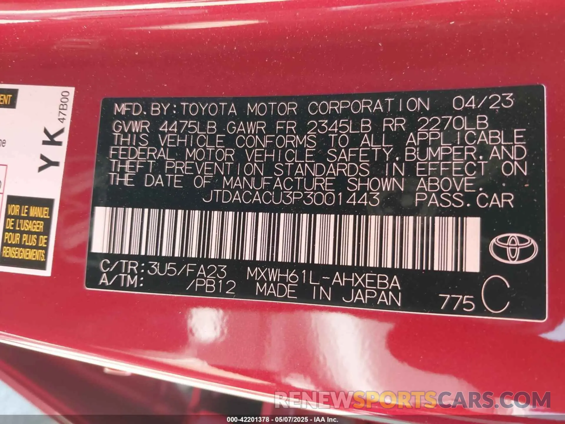9 Photograph of a damaged car JTDACACU3P3001443 TOYOTA PRIUS PRIME 2023