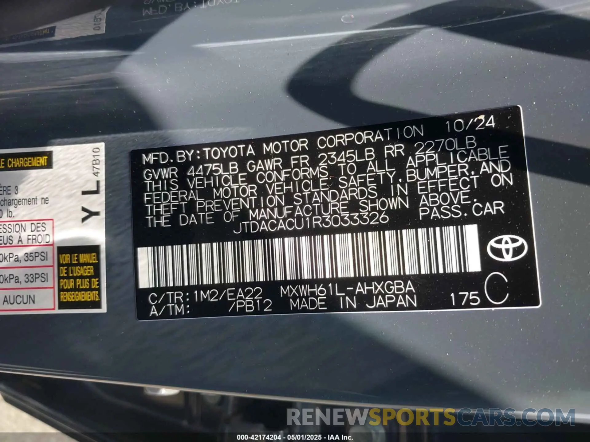 9 Photograph of a damaged car JTDACACU1R3033326 TOYOTA PRIUS PRIME 2024