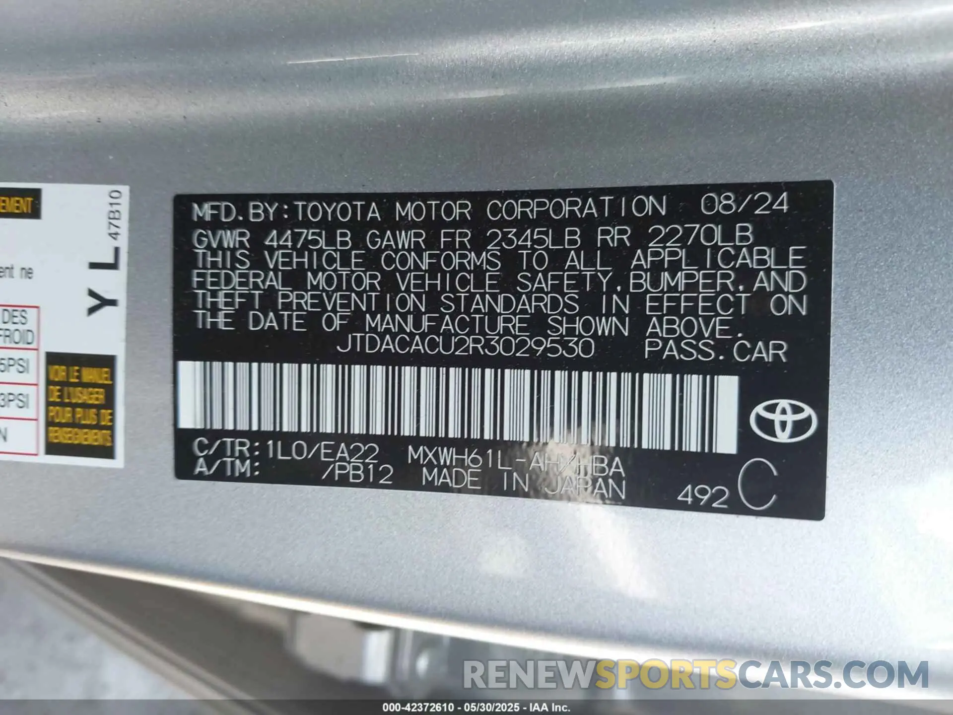 9 Photograph of a damaged car JTDACACU2R3029530 TOYOTA PRIUS PRIME 2024