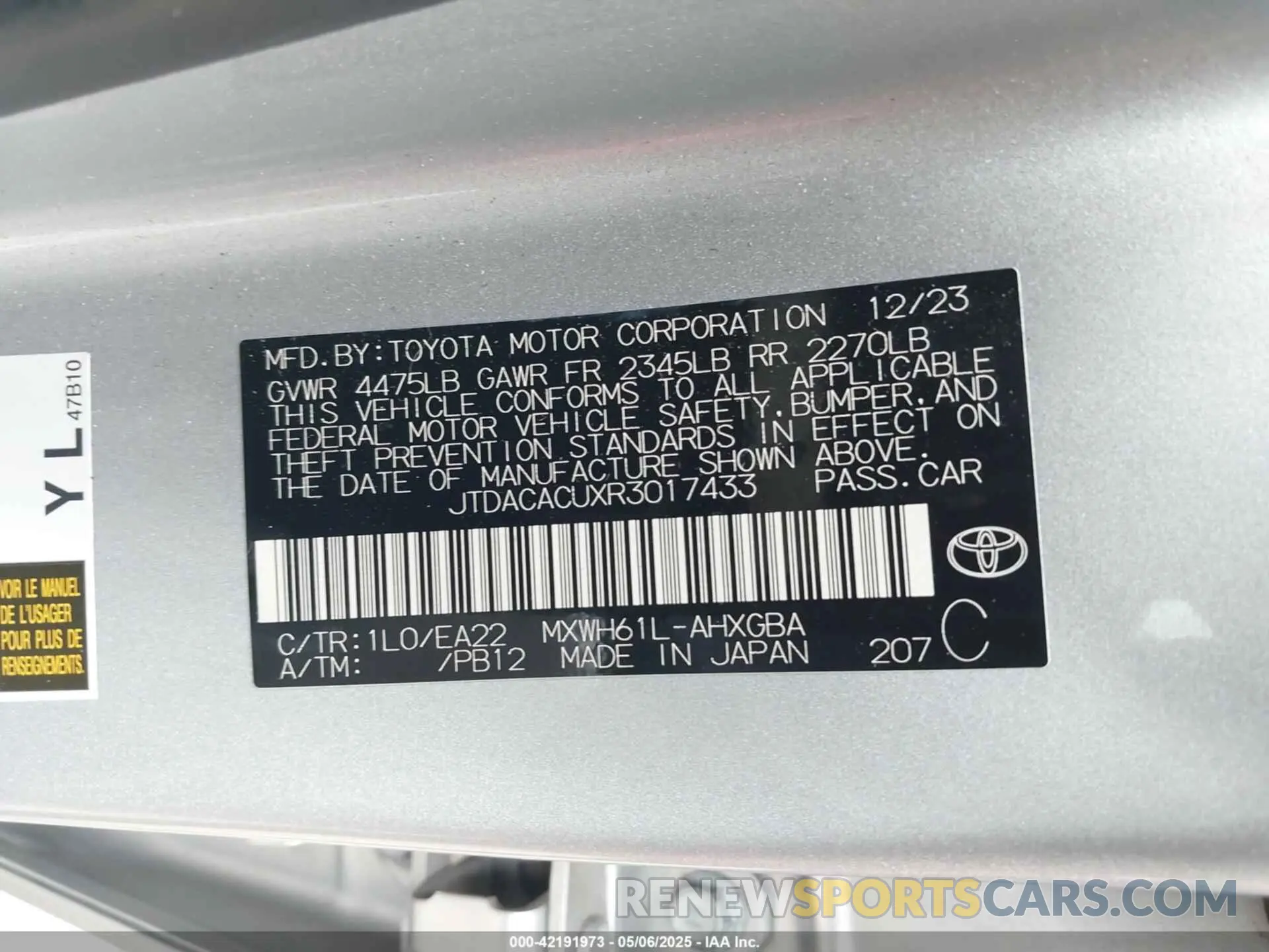 9 Photograph of a damaged car JTDACACUXR3017433 TOYOTA PRIUS PRIME 2024