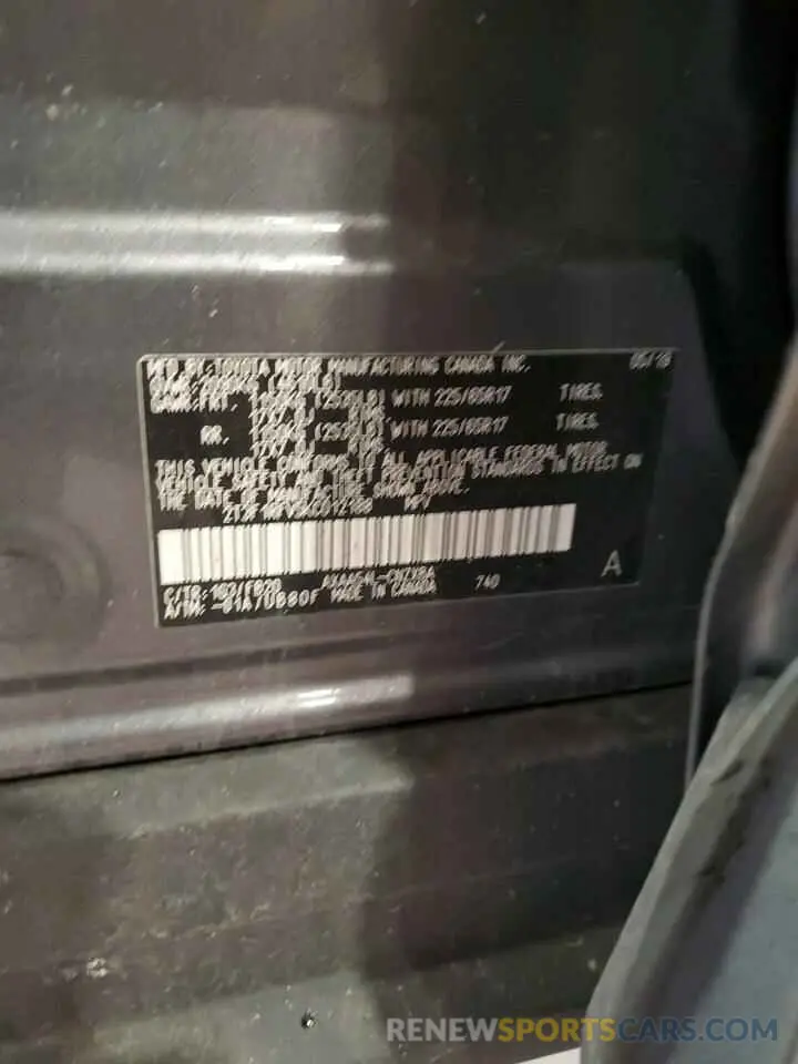 14 Photograph of a damaged car 2T3F1RFV5KC012188 TOYOTA RAV4 2019