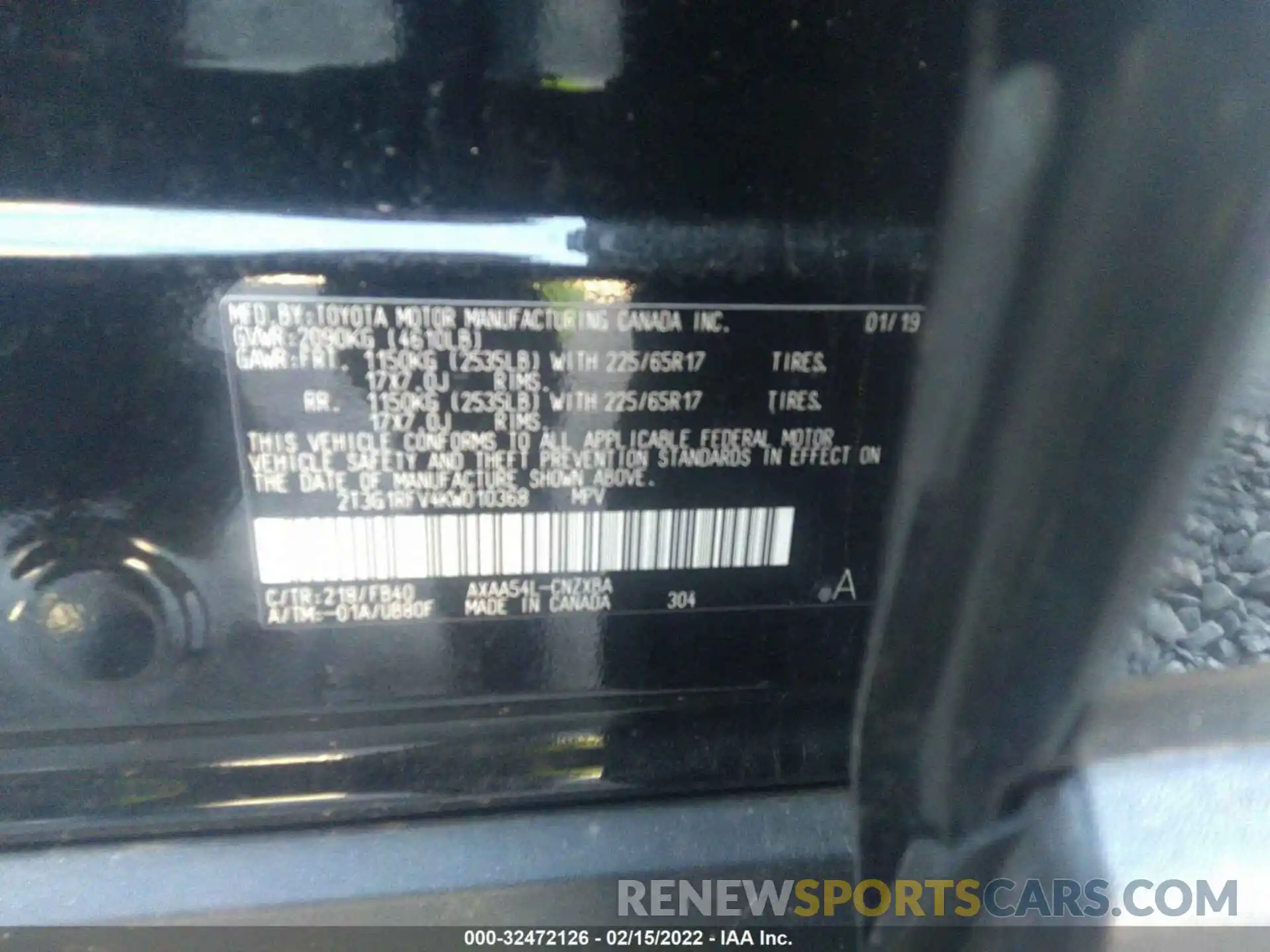 9 Photograph of a damaged car 2T3G1RFV4KW010368 TOYOTA RAV4 2019