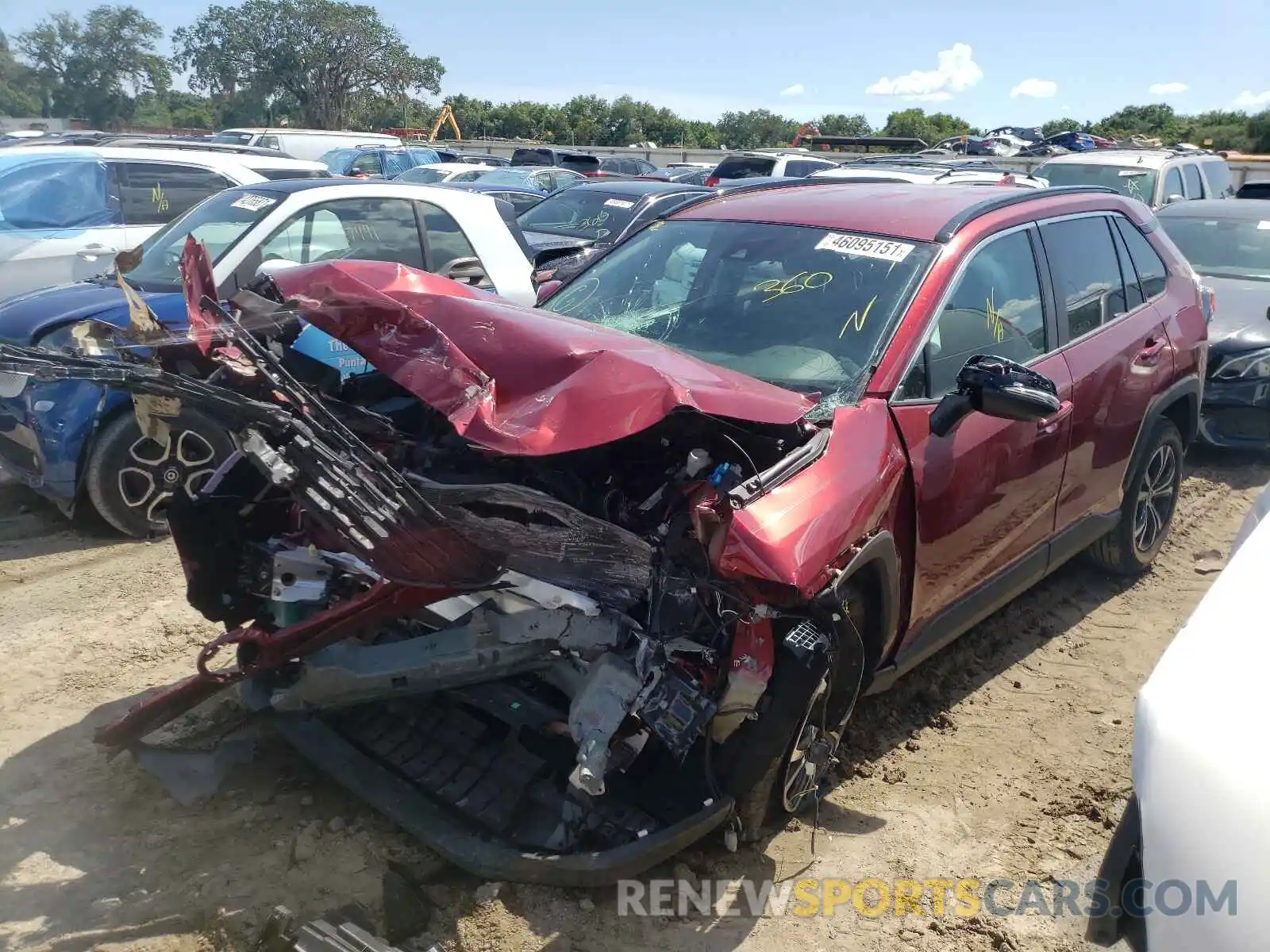 2 Photograph of a damaged car 2T3K1RFV5KW046595 TOYOTA RAV4 2019