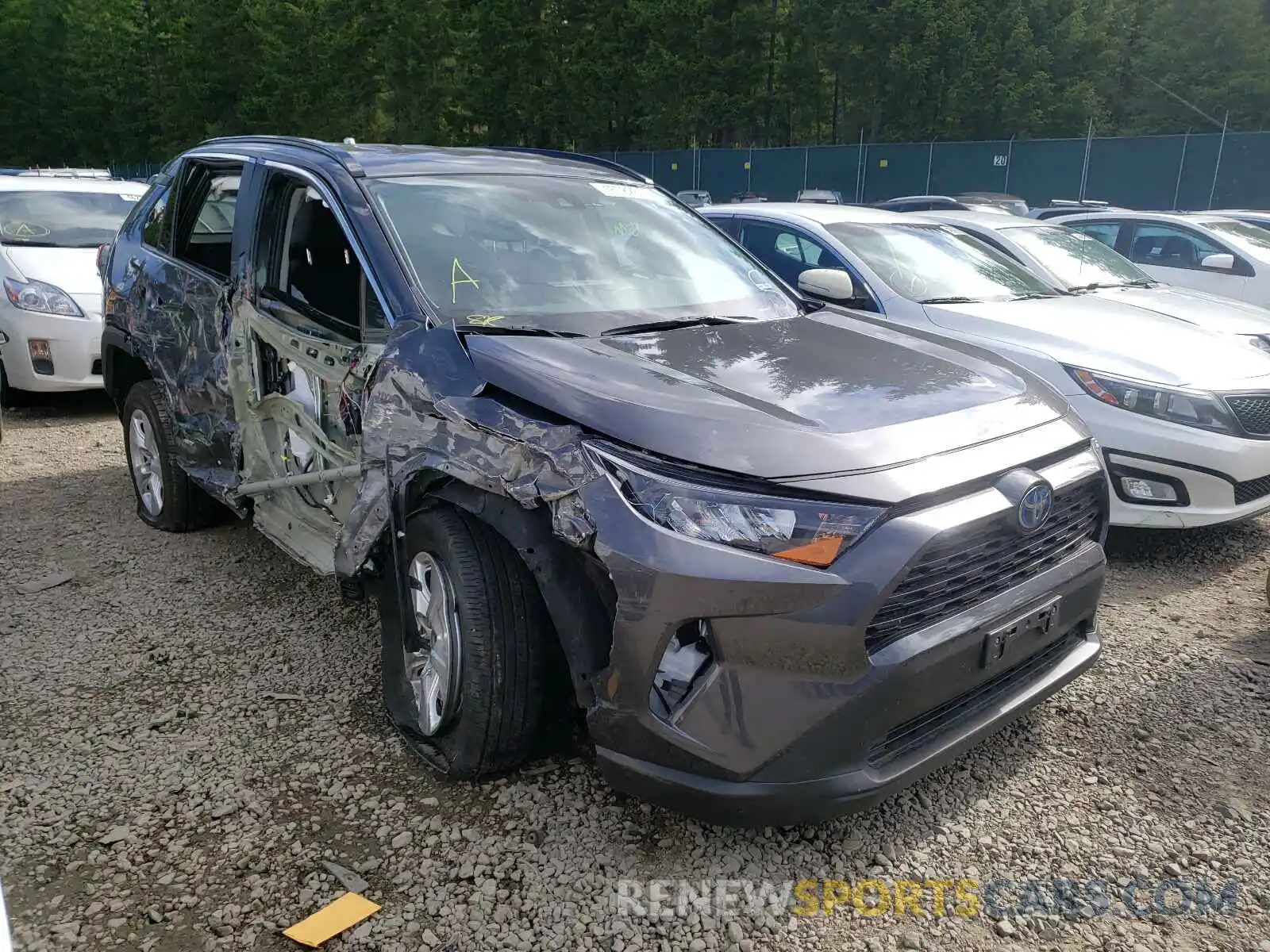 1 Photograph of a damaged car 2T3MWRFV0KW037555 TOYOTA RAV4 2019