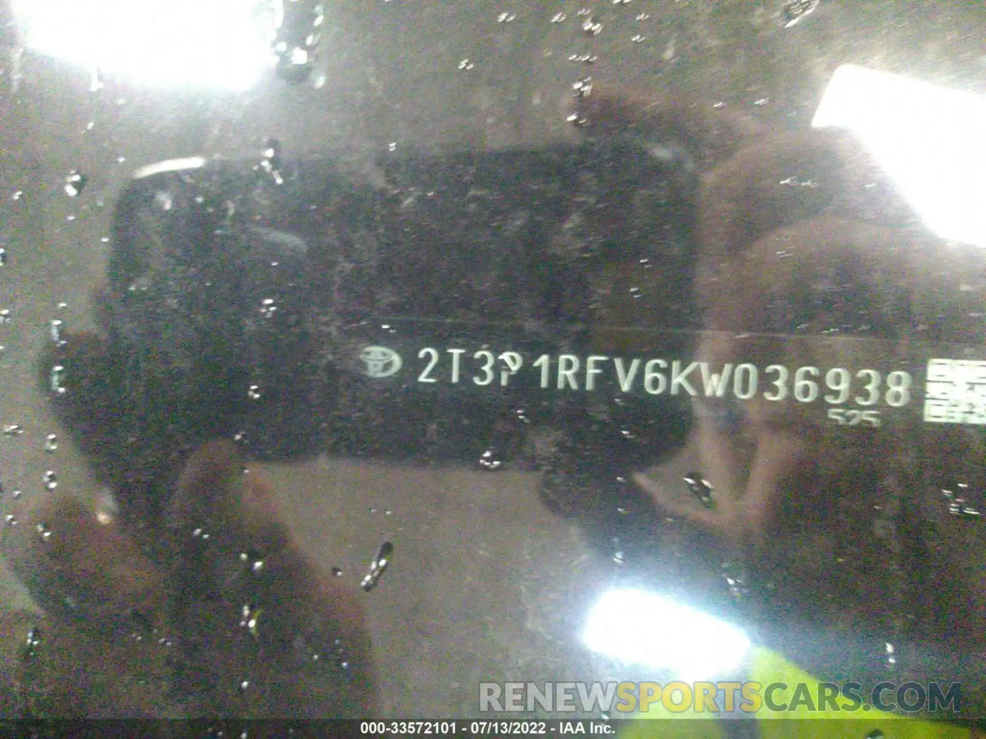 9 Photograph of a damaged car 2T3P1RFV6KW036938 TOYOTA RAV4 2019