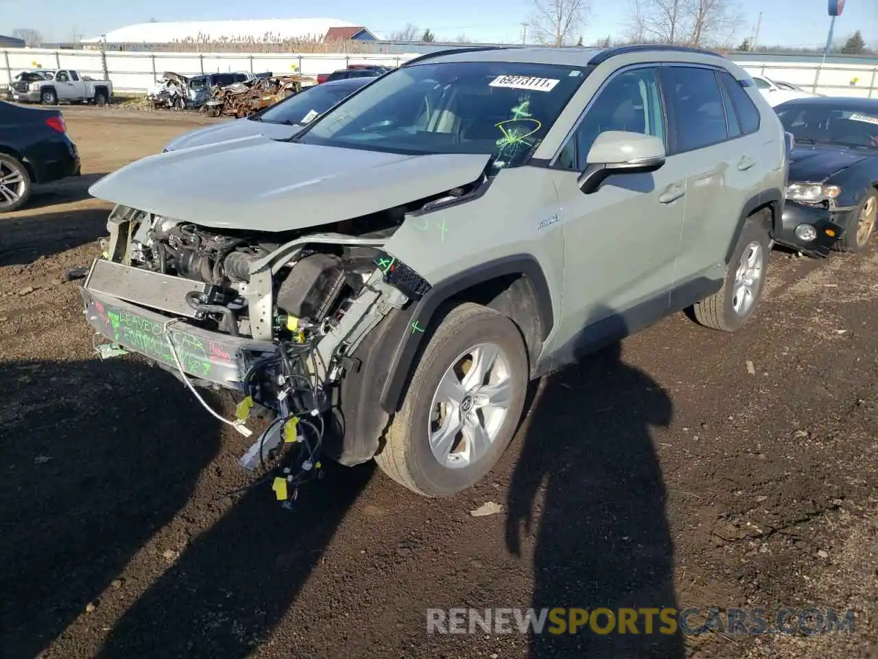 2 Photograph of a damaged car 2T3RWRFV3KW023316 TOYOTA RAV4 2019