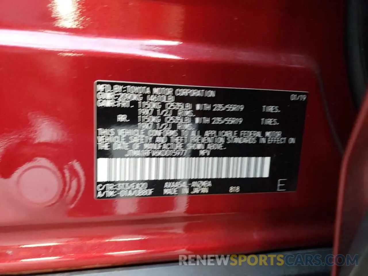 13 Photograph of a damaged car JTMA1RFV6KD015977 TOYOTA RAV4 2019