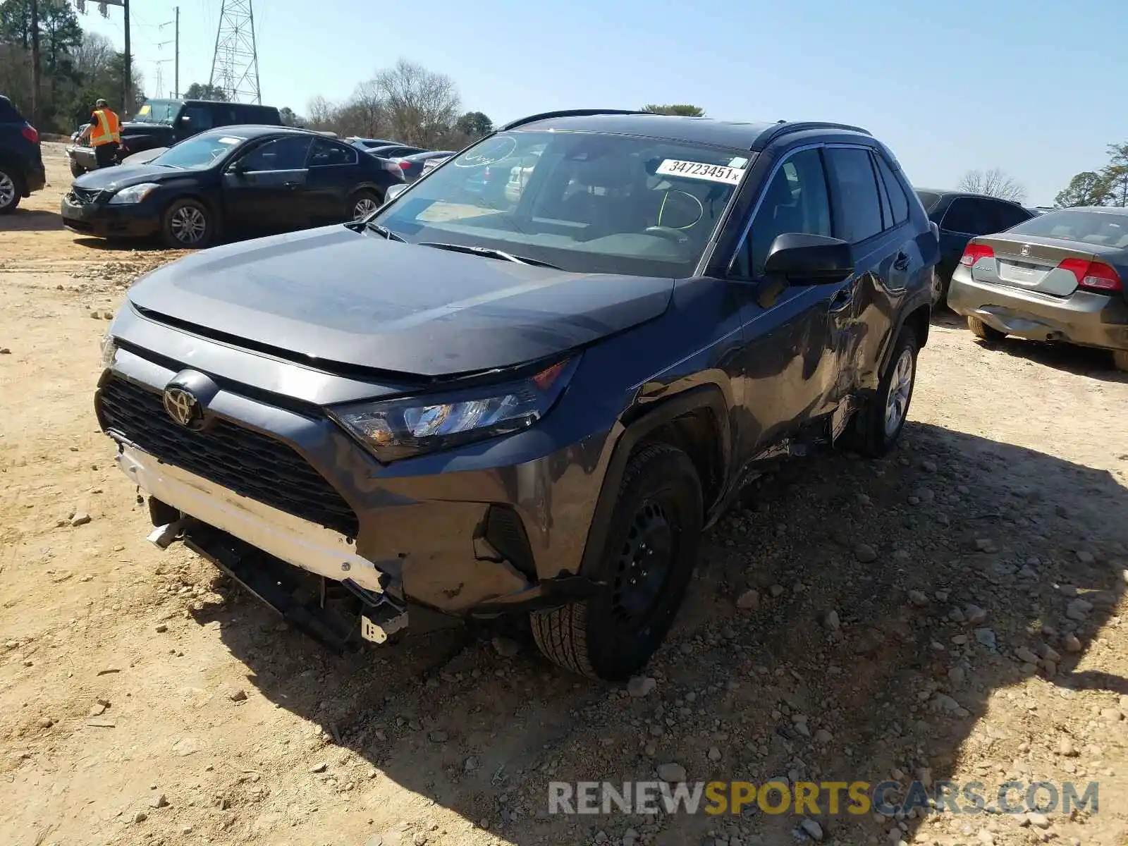 2 Photograph of a damaged car JTMH1RFV9KJ015729 TOYOTA RAV4 2019