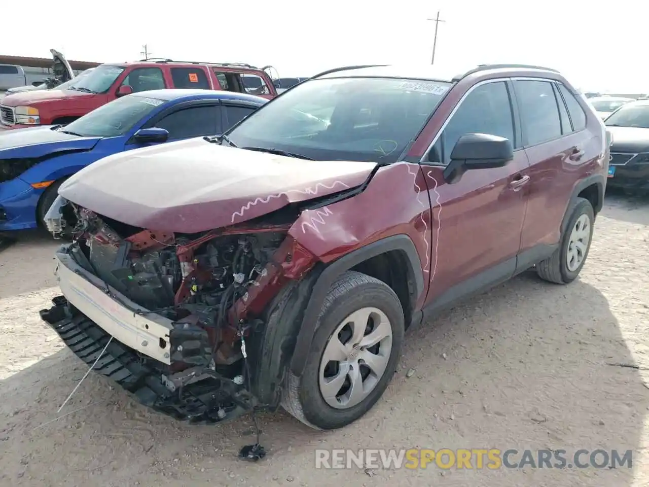 2 Photograph of a damaged car 2T3H1RFV0LC040636 TOYOTA RAV4 2020