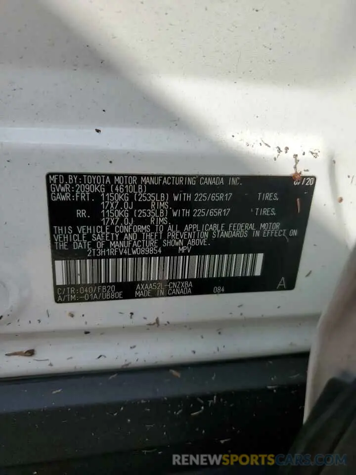14 Photograph of a damaged car 2T3H1RFV4LW089854 TOYOTA RAV4 2020