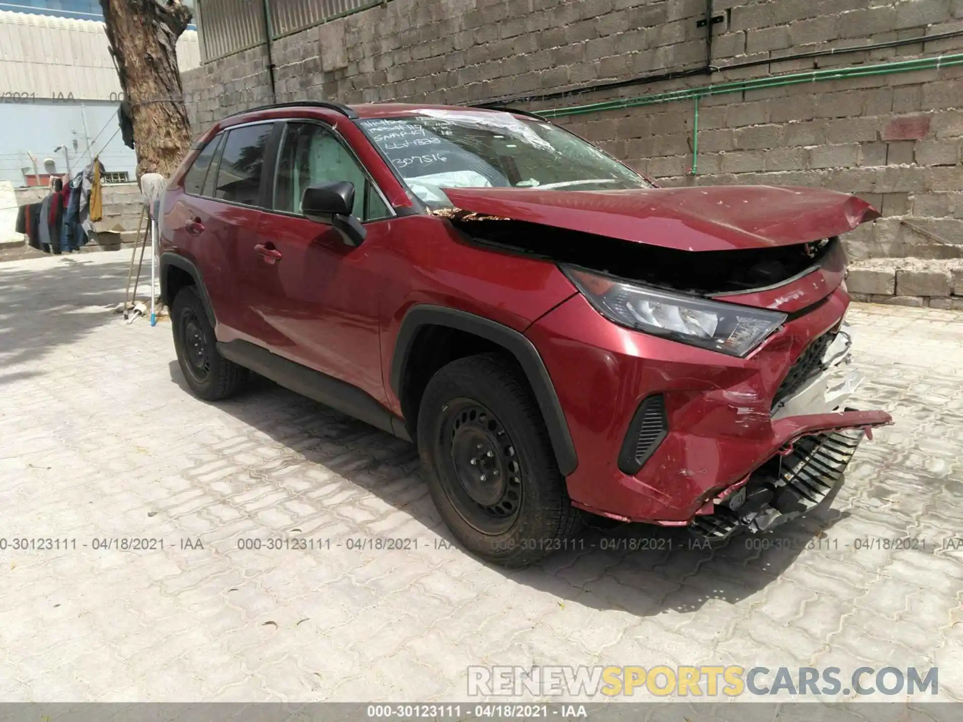 1 Photograph of a damaged car 2T3H1RFV5LC049753 TOYOTA RAV4 2020