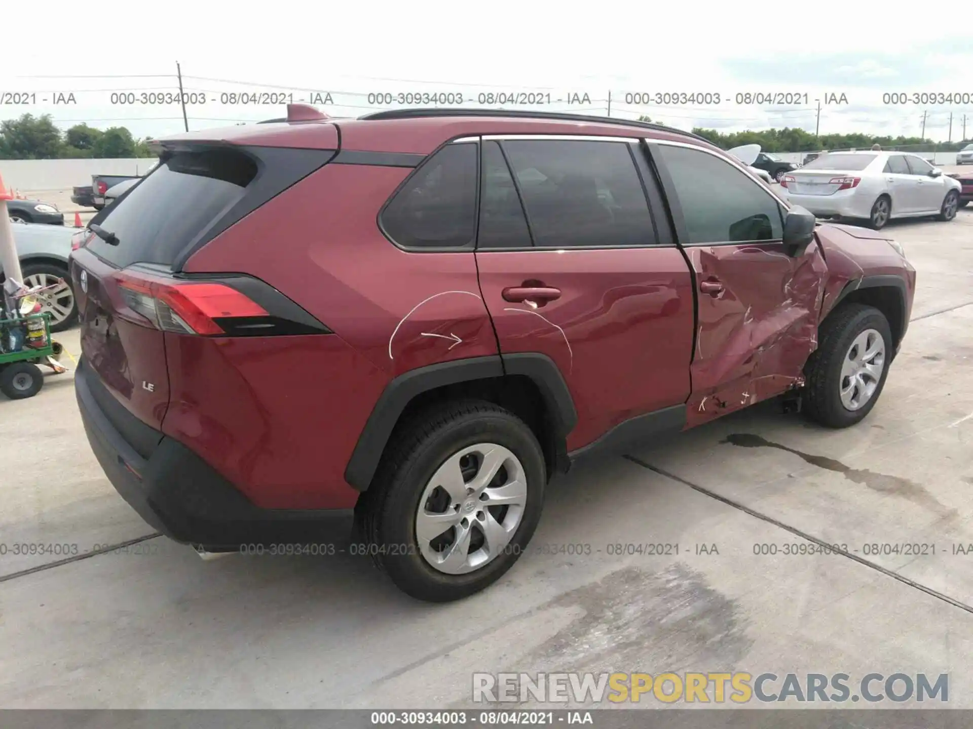 4 Photograph of a damaged car 2T3H1RFV7LW095065 TOYOTA RAV4 2020