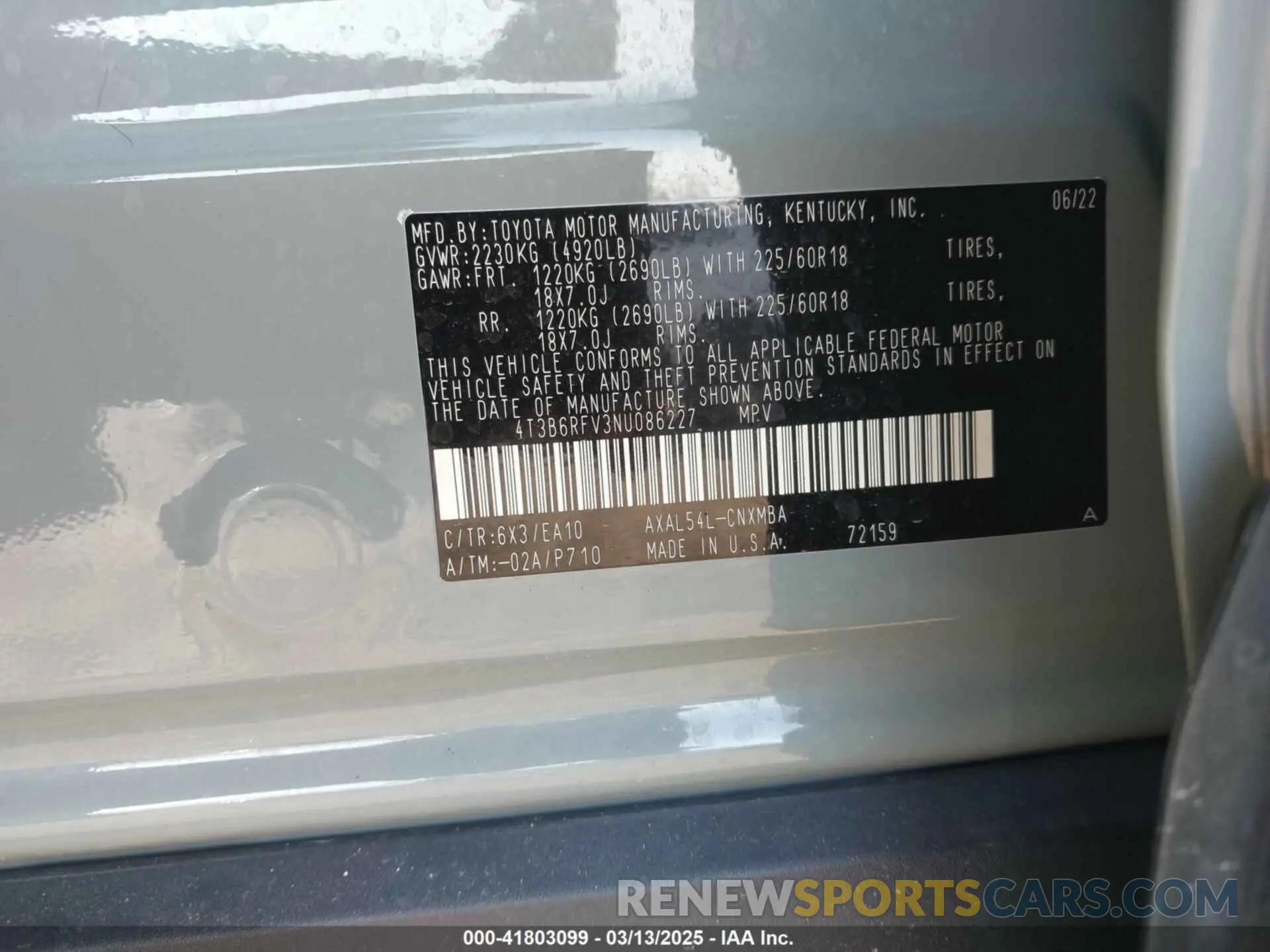 9 Photograph of a damaged car 2T3J1RFV4LC087766 TOYOTA RAV4 2020