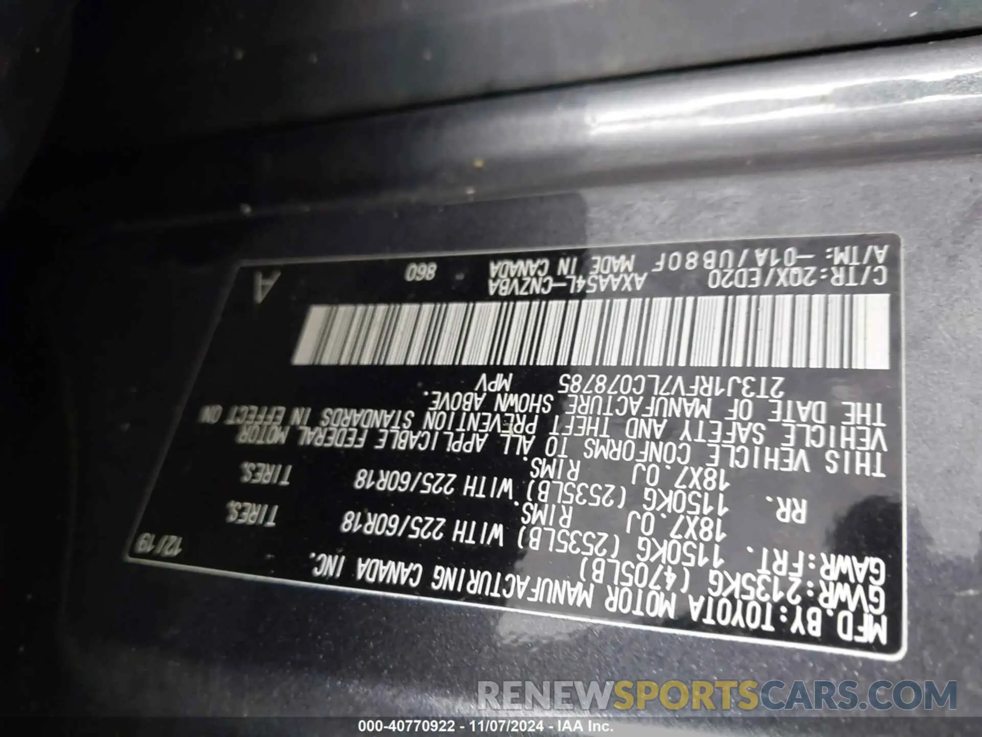 9 Photograph of a damaged car 2T3J1RFV7LC078785 TOYOTA RAV4 2020