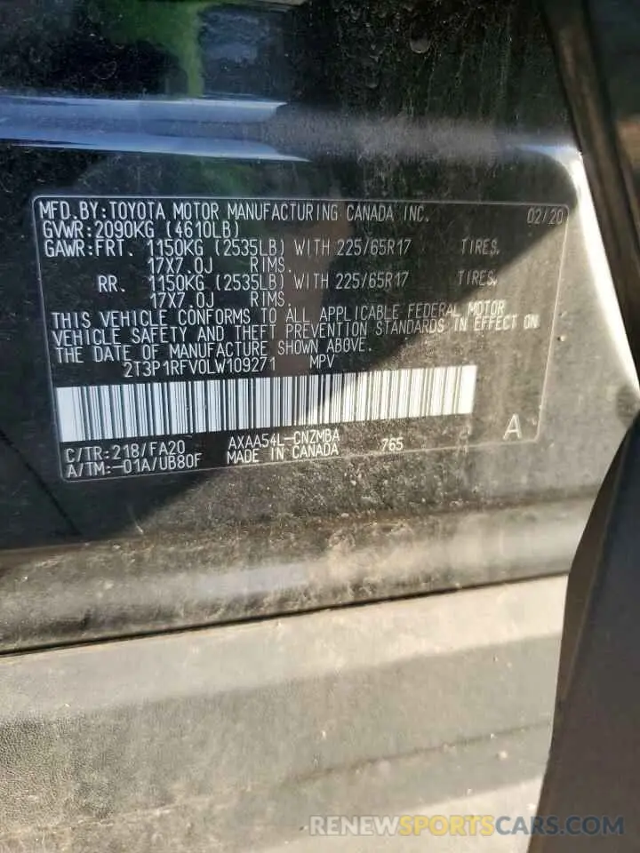13 Photograph of a damaged car 2T3P1RFV0LW109271 TOYOTA RAV4 2020