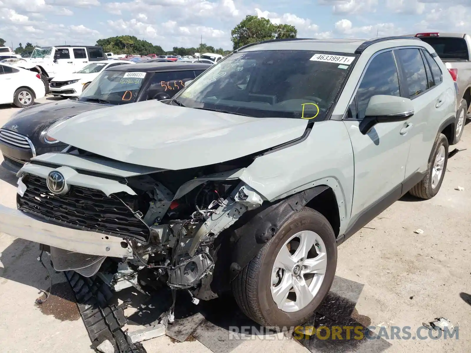 2 Photograph of a damaged car 2T3W1RFV0LC077287 TOYOTA RAV4 2020