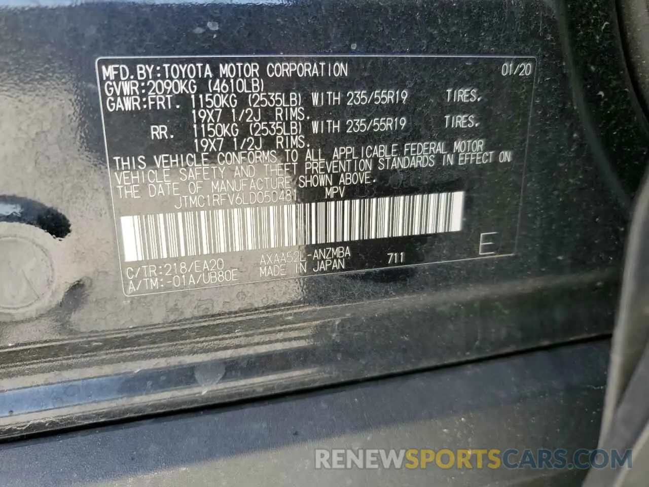 15 Photograph of a damaged car JTMC1RFV6LD050481 TOYOTA RAV4 2020